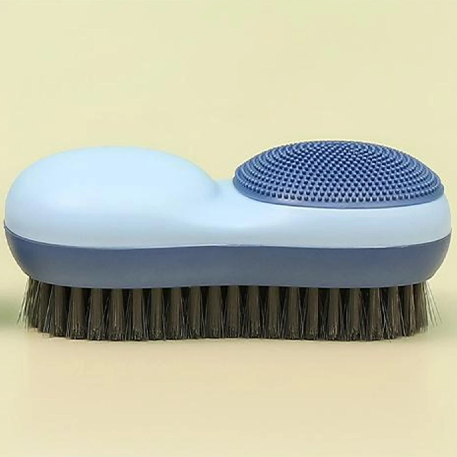 Two-Sided Laundry Stain Remover Brush Soft Bristle for Scrubbing Out Tough Stains on Wool Cashmere Delicate Fabrics Knits Cotton Leather Easy to Grip Hand Washing Clothes Brushes Blue