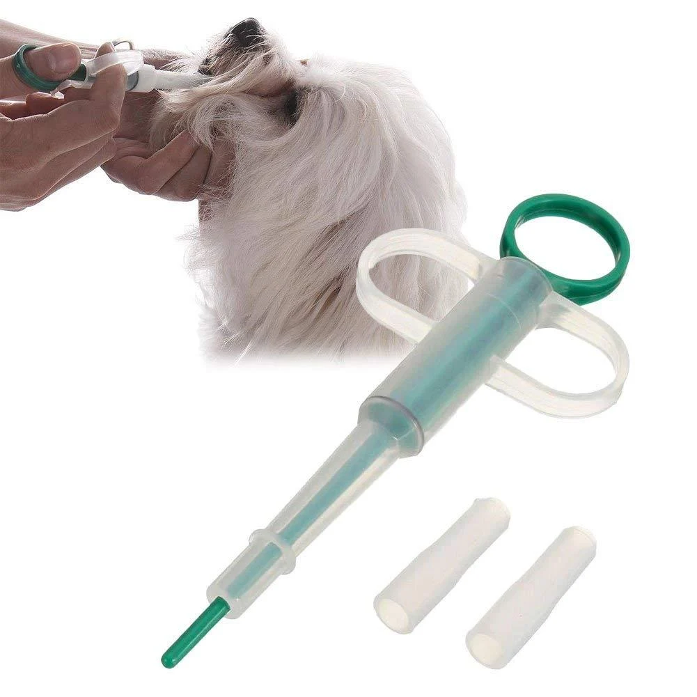 Anzero Pets Feed Solid Pills Gun Pet Pill Dispenser Dog Pill Dispenser Cat Pill Shooter Tablet Soft Tip Syringe Pet Medical Feeding Dispenser for Small Pet Green