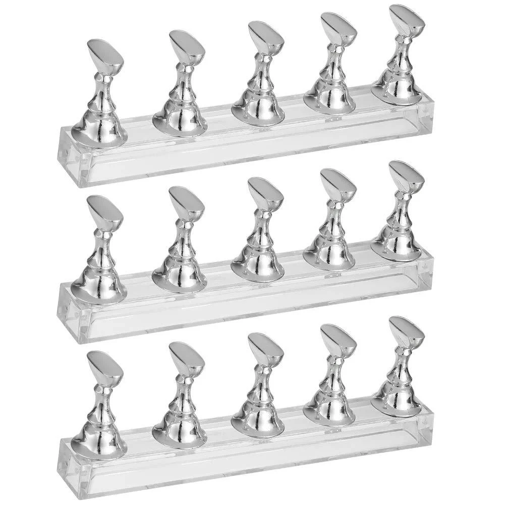 Mialang Acrylic Nail Display Stands 3 Sets Magnetic Fingernail Art Tip Practice Holders