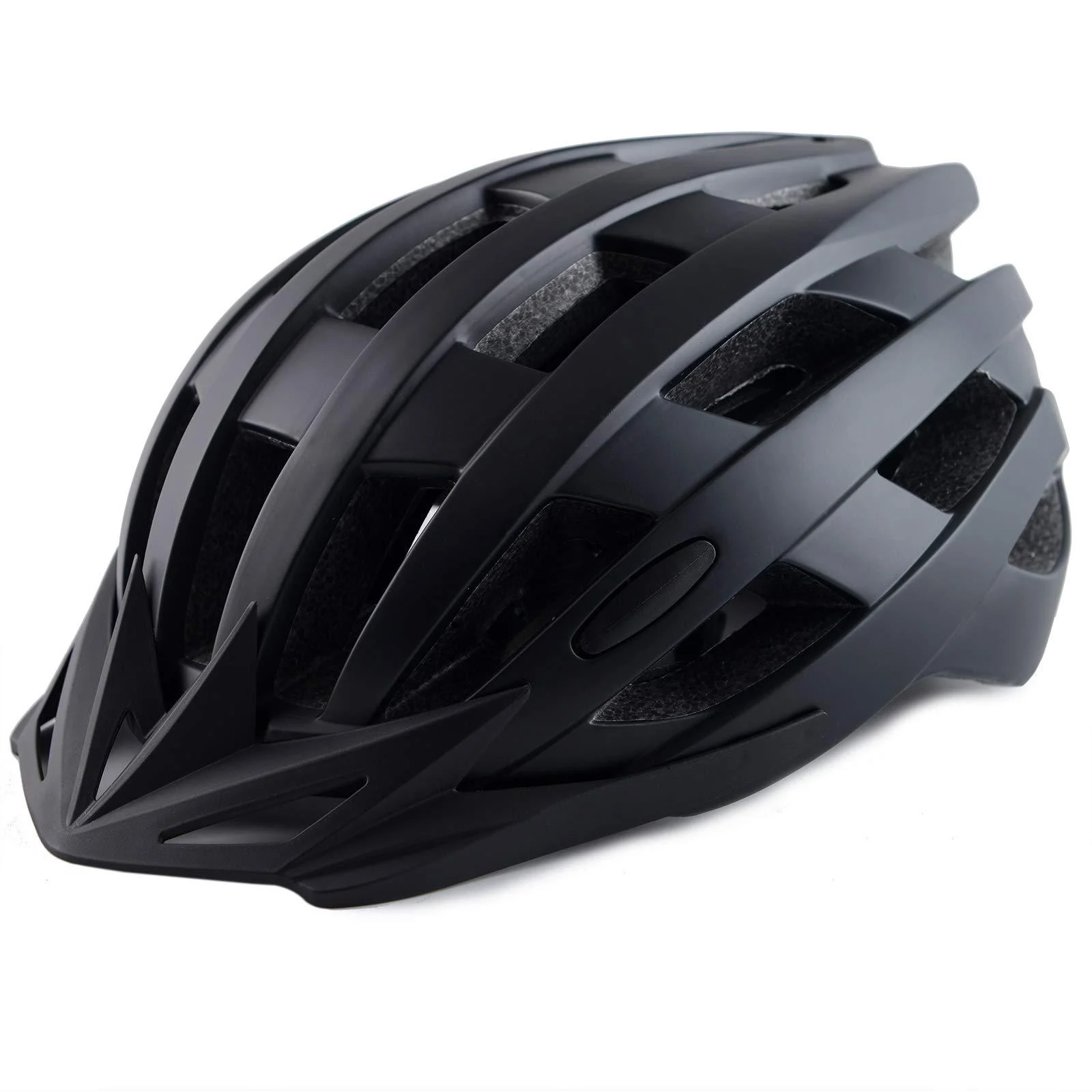 Adult Bike Helmets, Adjustable Mens Womens Bicycle Helmet, Lightweight Road Mountain Cycling Safety Sports Helmets with Detachable Visor Black L:58-62cm/22.8''-24.4''