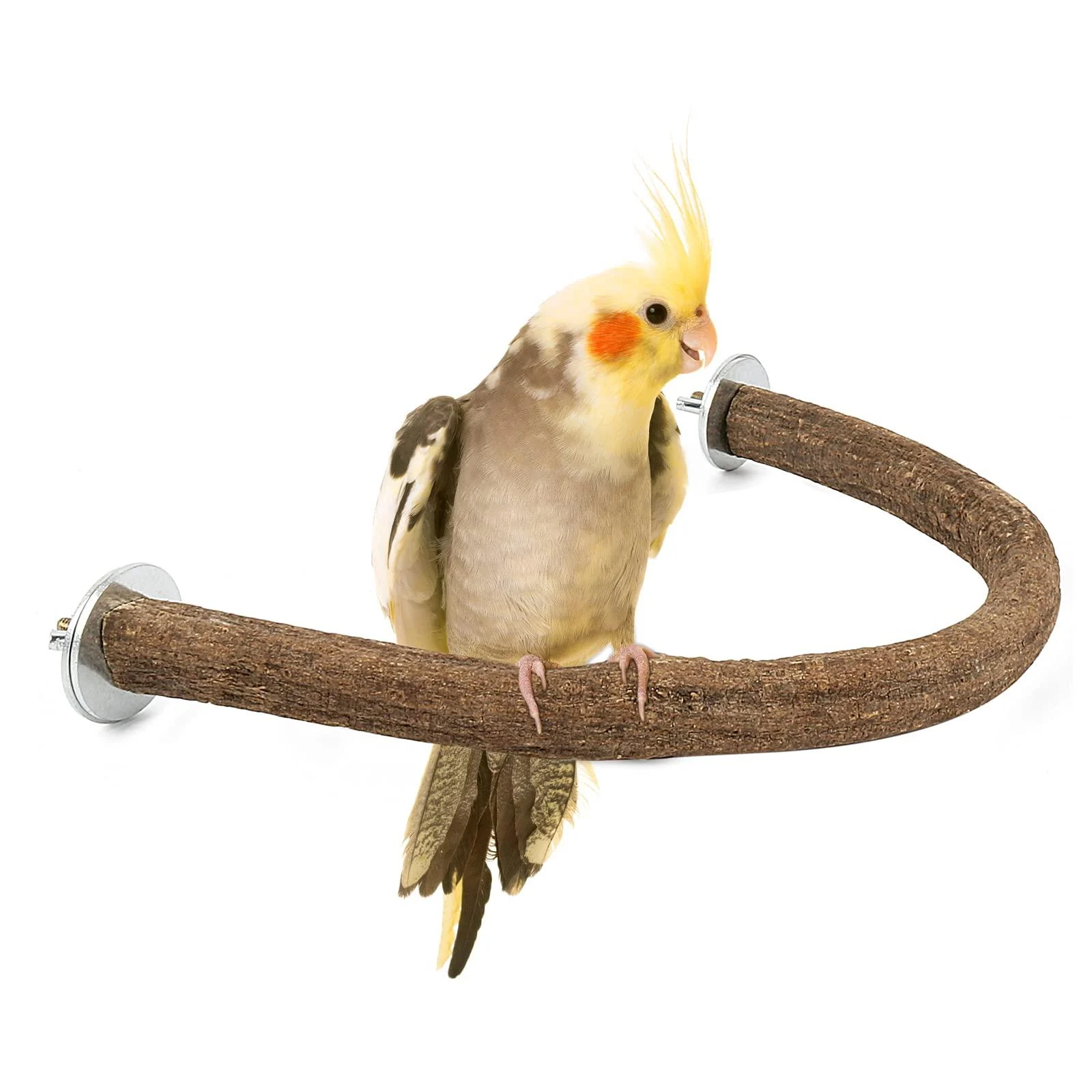 Rypet Parrot Bird Natural Wood Stand Perch Swing, U Shape Large