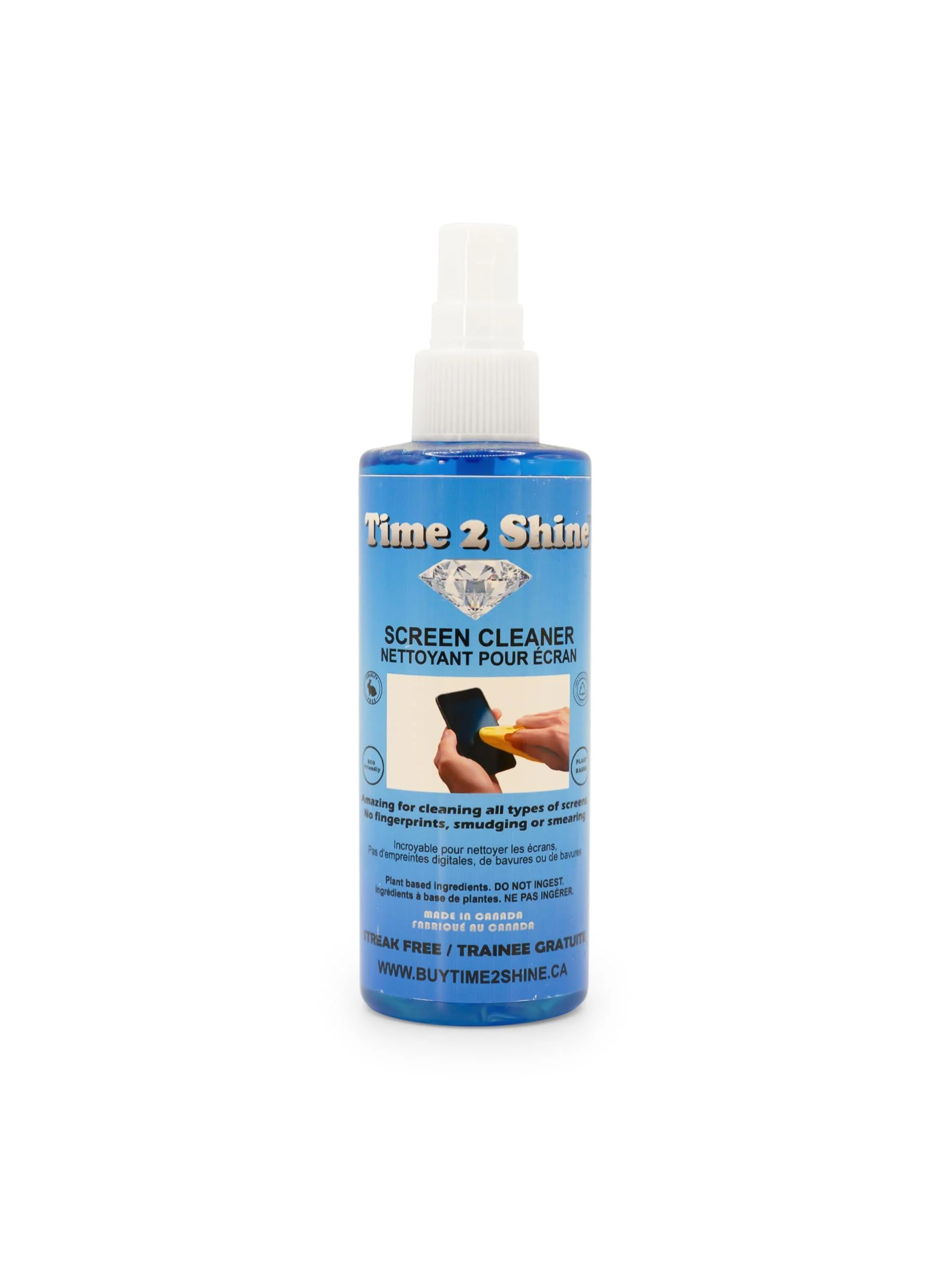 TIME2SHINE SCREEN CLEANER | Amazing For Electronic Screens | Extra Strength | 4oz Bottle | Shines Surfaces & More (Use Microfibre Cloth) - Time 2 Shine