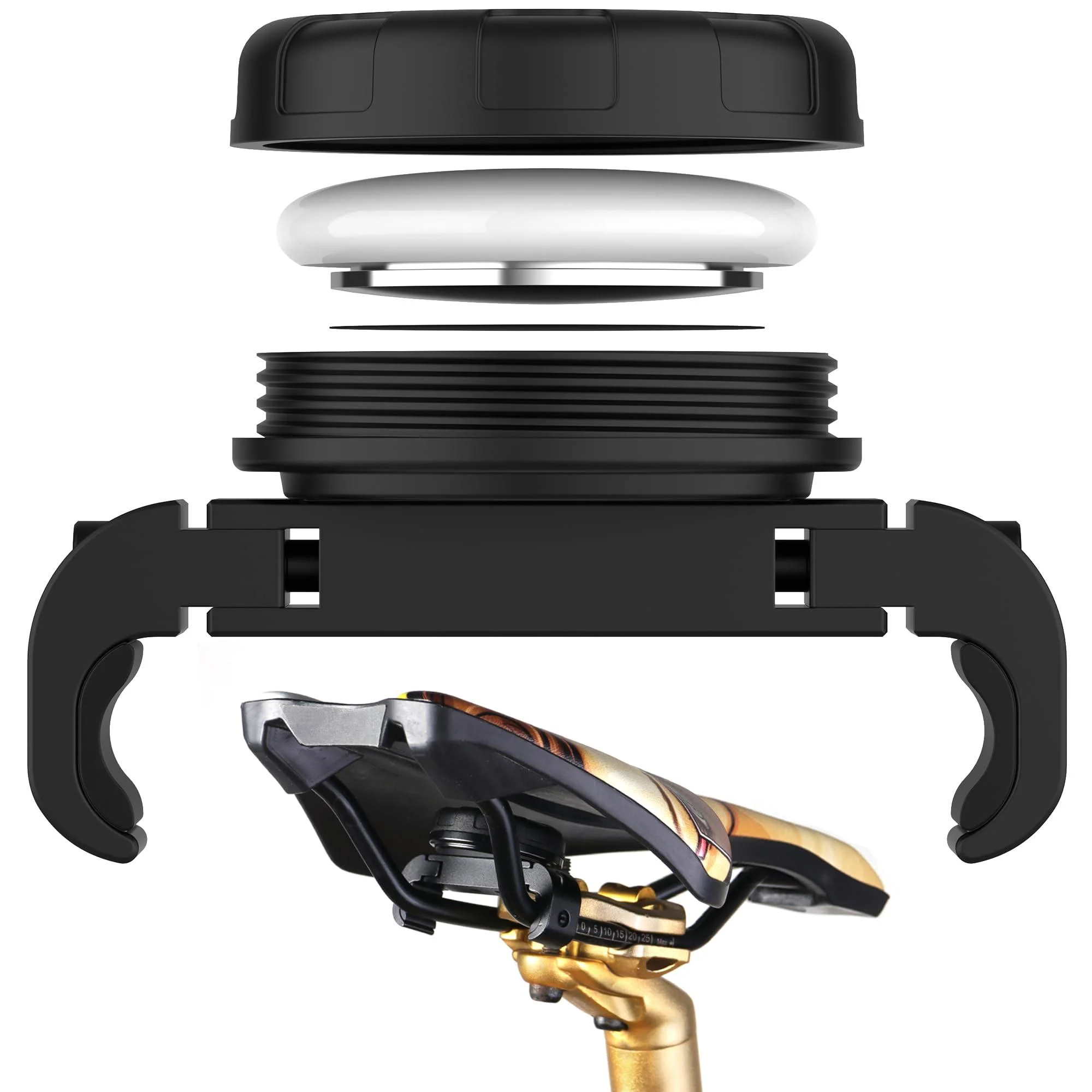 Dlenp Airtag bike bracket hides under the bicycle base theft-proof Airtag holder strong and waterproof including safety screws and tools GPS tracking cover