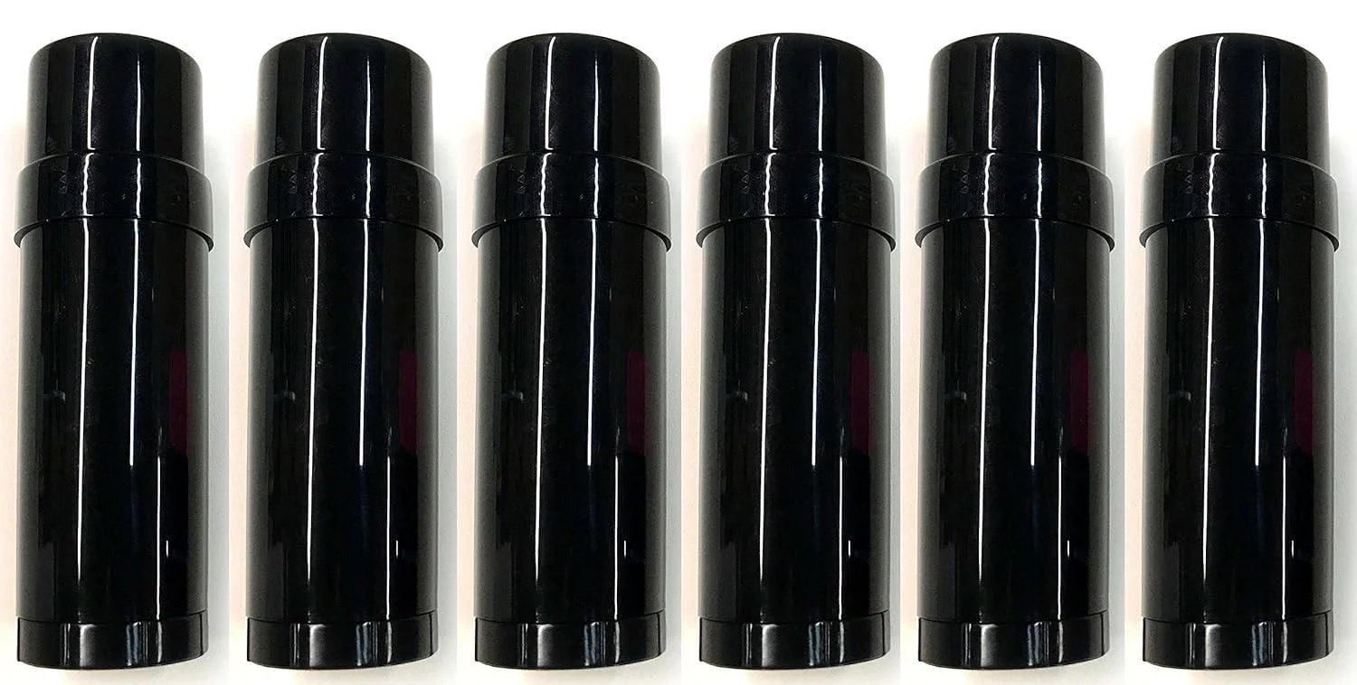 Empty Deodorant Twist-up Containers (Natural White Black) - for lotion bar heel balm etc. (1 oz.) - Travel Size Empty Deodorant Tubes 30g Small Size (35 Black) 0.03 Fl Oz (Pack of 35) Black