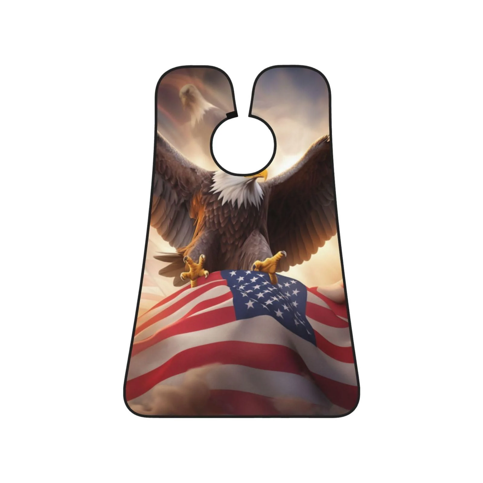 america flag Print Beard Bib Apron Non-Stick Beard Men's Hair Catcher for Shaving Gifts for Men. One Size Black2