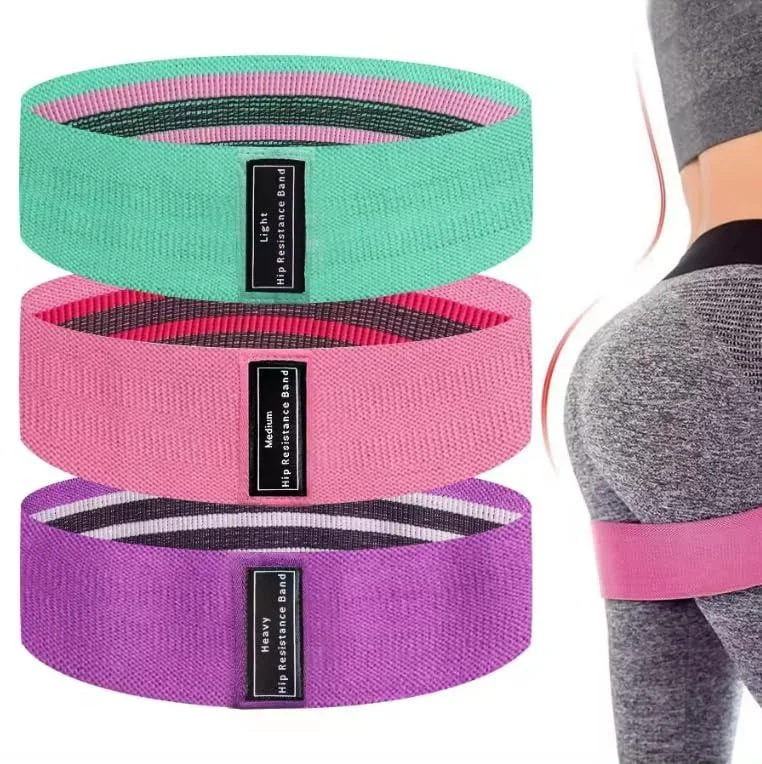 Adjustable Fabric Resistance Bands Set, Non Slip Resistance Bands for Enhanced Toning, One Size Fits All Workout Booty Bands for Men and Women Aqua, Pink,Purple - Generic