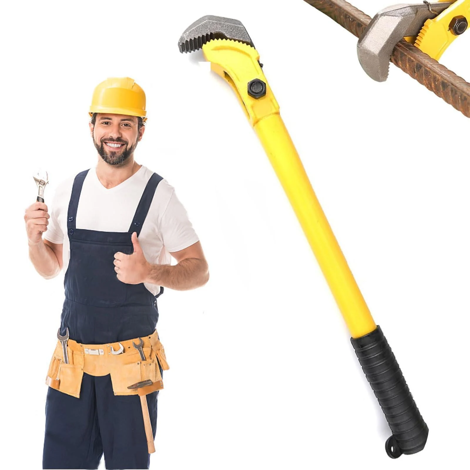 Multi-Functional Durable and Wear-Resistant Steel Wrench Non-Slip Handle Pipe Wrench Set 18/24-Inch Adjustable Multi-Function Removal and Installation Wrench (24 in)
