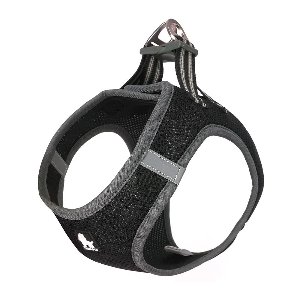 TRUE LOVE Dog Harness Soft Air Mesh Adjustable Reflective Pet Vest for Small and Medium Breeds Medium Black M Black