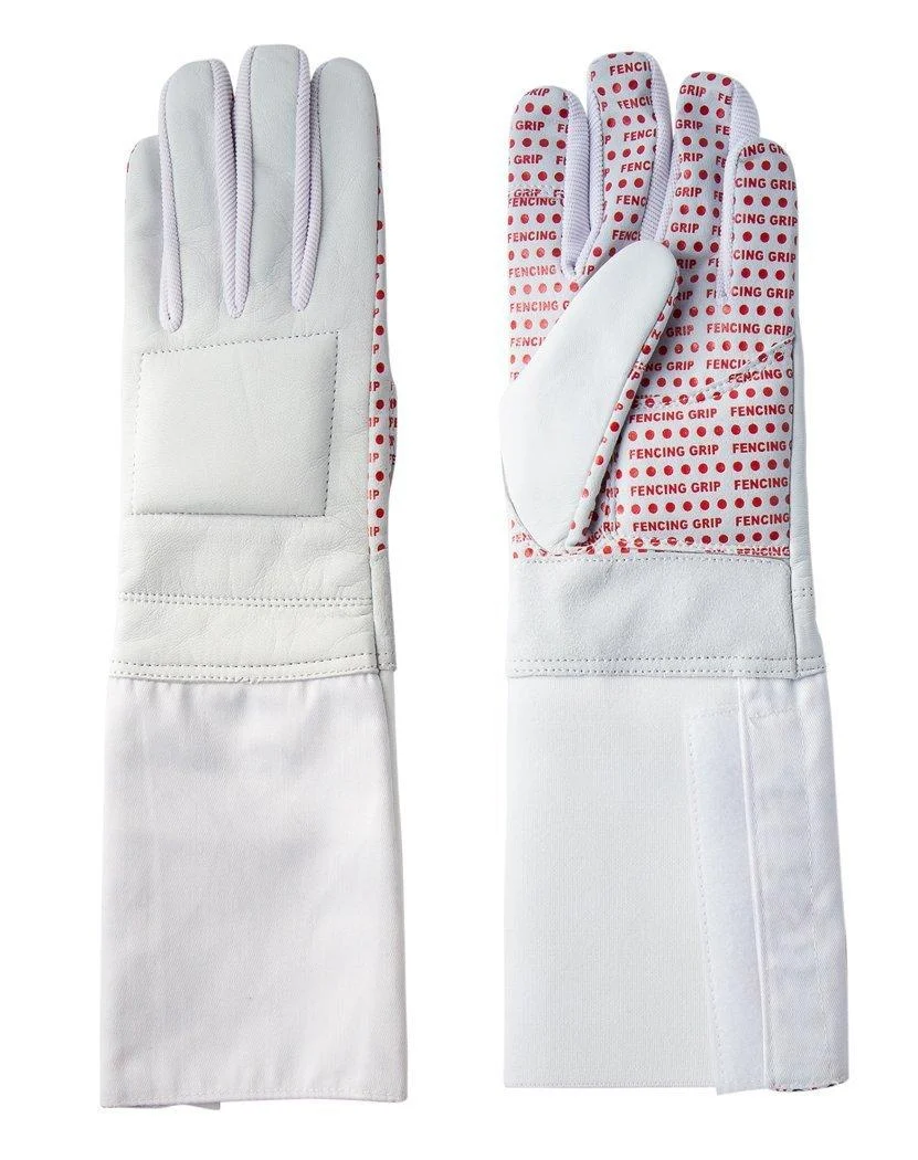 Pro-Style Dual Layer Padded Fencing Glove - Washable Fencing Glove w/Anti-Slip Coating, Internal Seams - Approved for FIE Competitions Right Fencing Glove | White Large