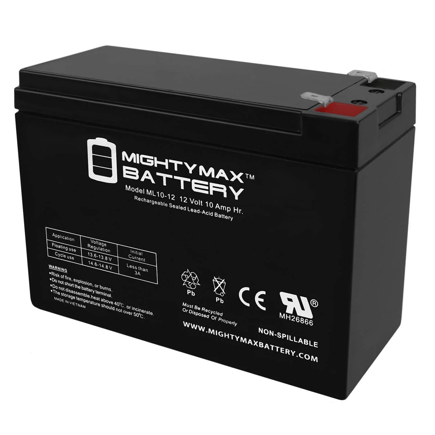 Mighty Max Battery 12V 10AH SLA Replacement Battery for PE12V9 PX12090