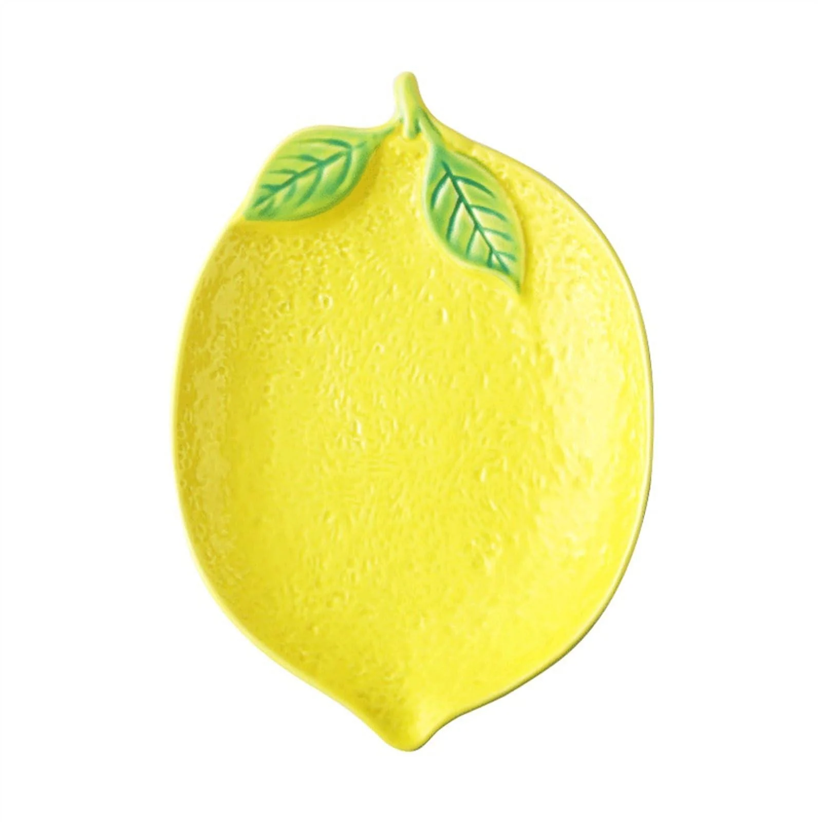 Serving Plates Lemon Shaped Ceramic Dinner Plate Lovely Fruit Plate Household Tableware Personalized Breakfast Dinner Plate Kitchenware Large for Appetizer Dinner and Desserts - CLoxks