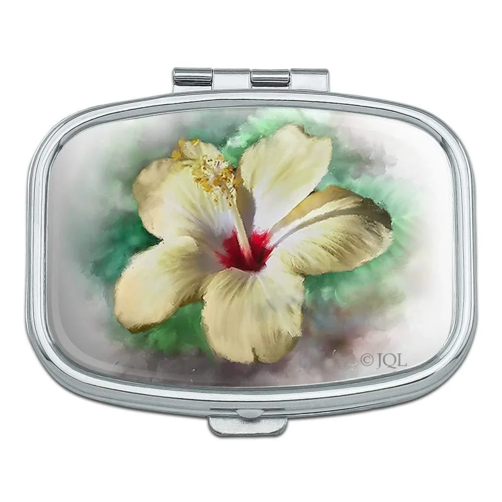 Tropical Yellow Hibiscus Flower Hawaiian Vacation Rectangle Pill Case Trinket Gift Box - GRAPHICS & MORE