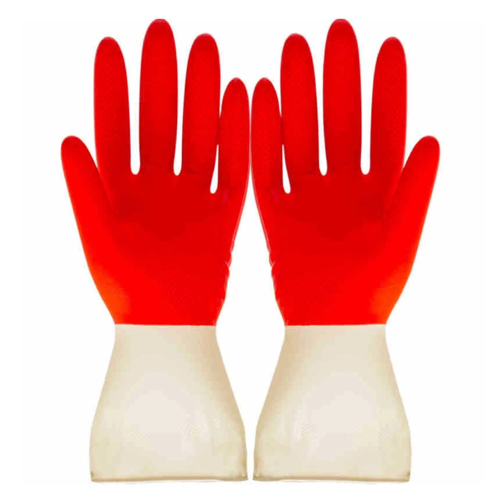sxvbdway Laundry Gloves 1 Pair Non-slip Dishwashing Gloves Breathable Waterproof Puncture-resistant Household Cleaning Gloves Large Red