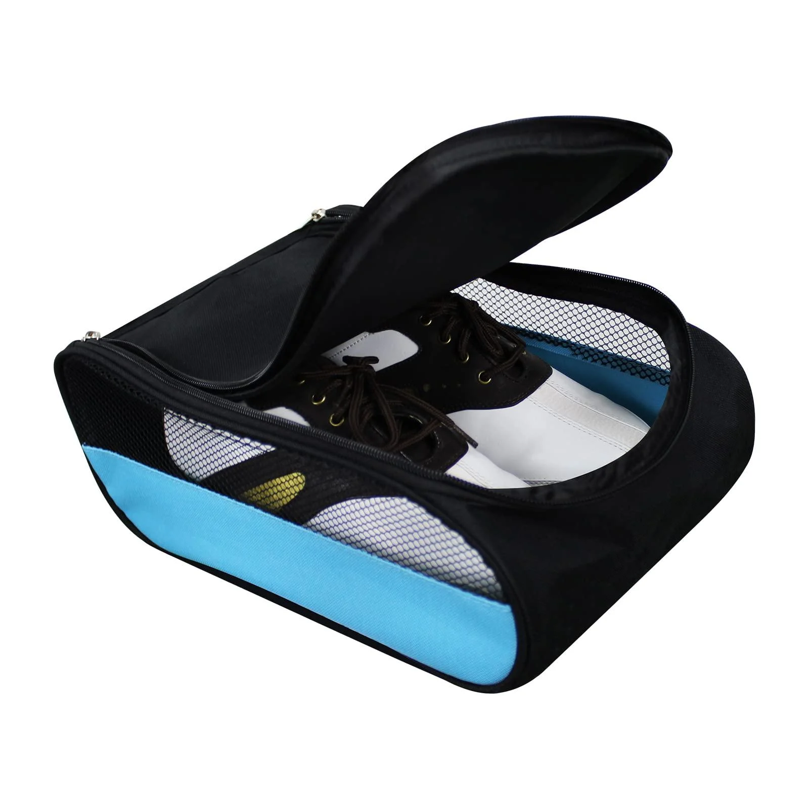 Scott Edward Portable Golf Shoe Bag Outdoor Travel Zipper Waterproof and Breathable Men and Women Handbag Blue