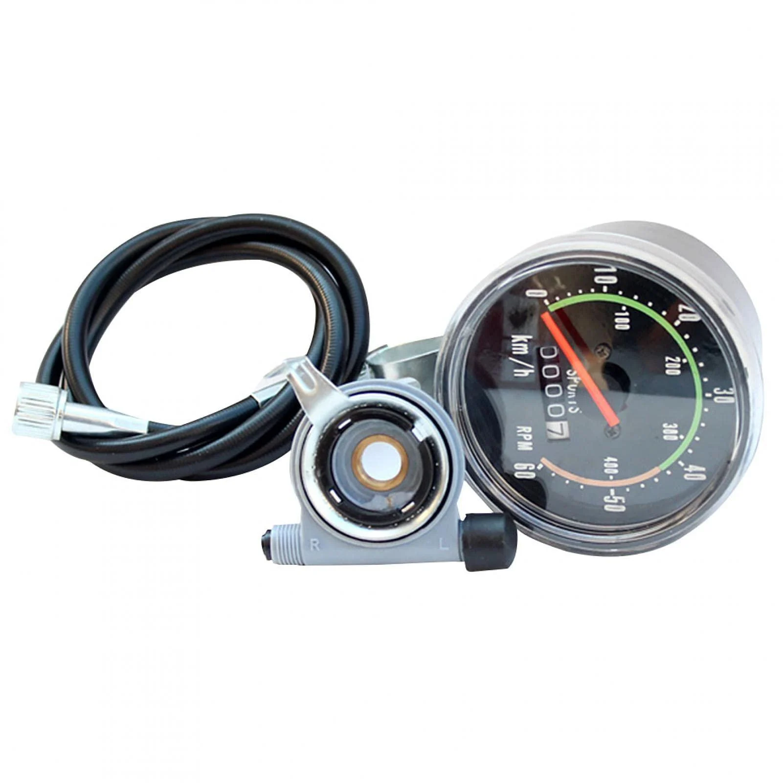 Mechanical Speedometer for Bicycle, Universal Bike Cycling Odometer Waterproof Mechanical Speedometer black - DENPETEC