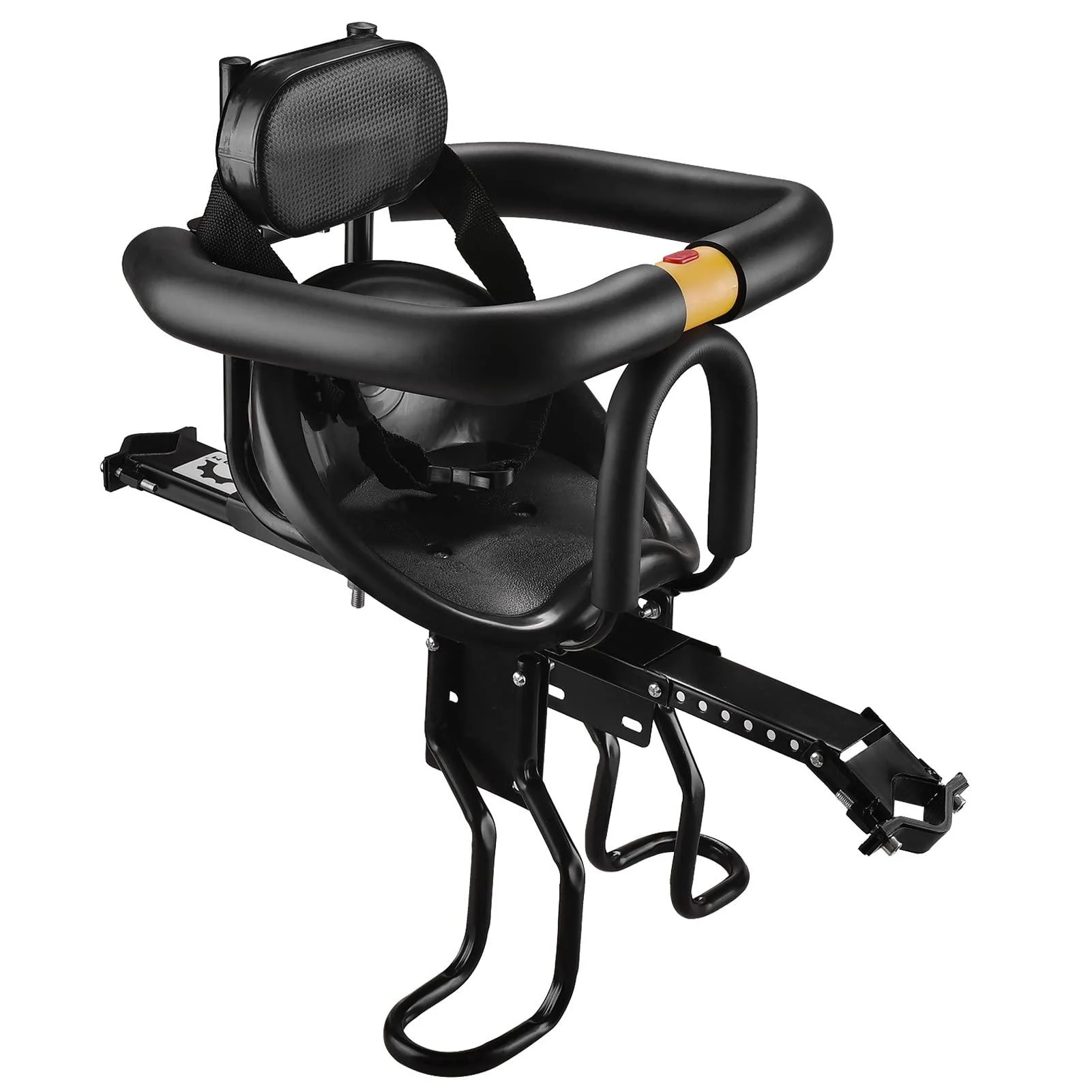 Lixada Bike Baby Seat Kids Child Safety Carrier Front Seat Saddle Cushion with Back Rest Foot Pedals Hard Backrest