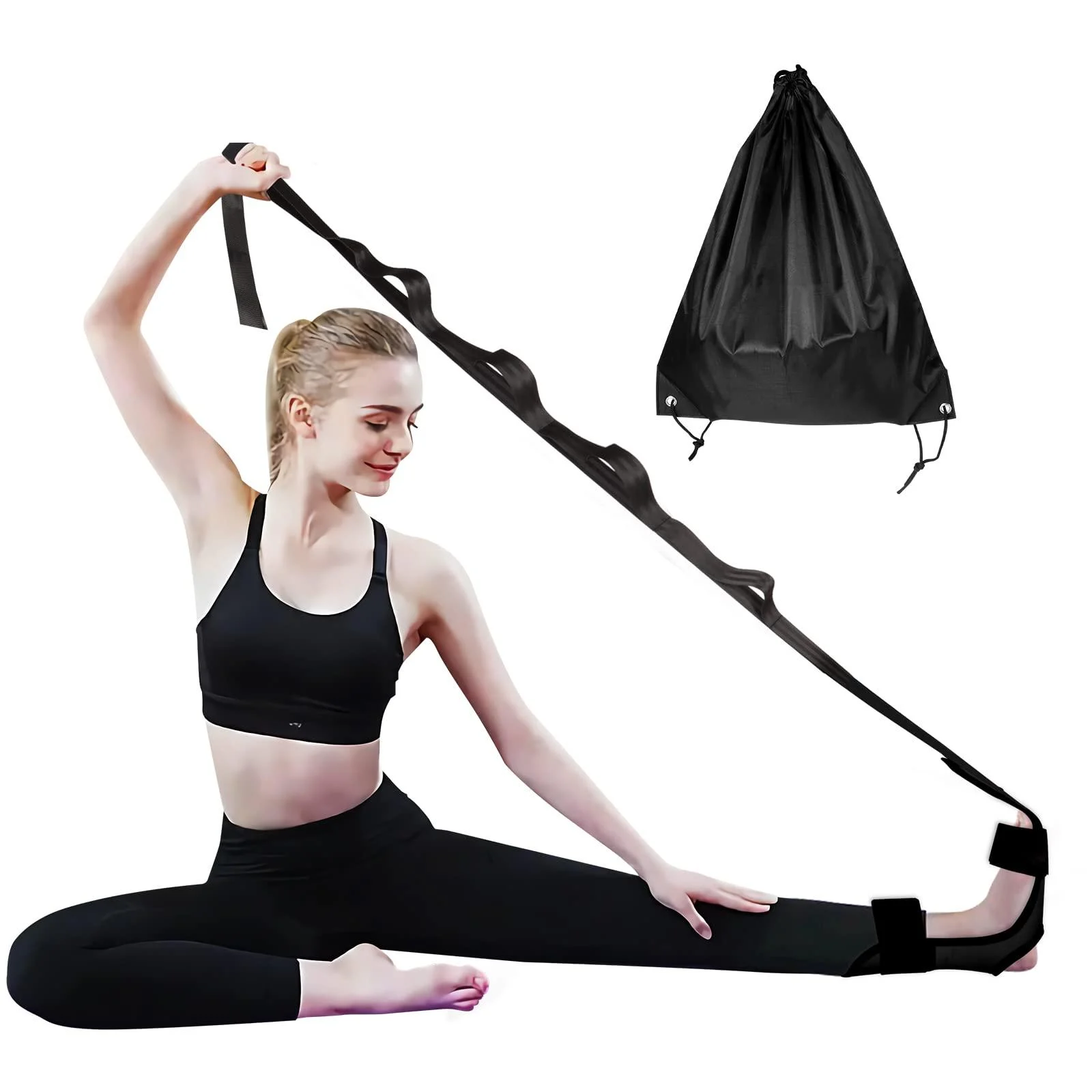 Cycleacc Yoga Straps for Stretching Working Out,Foot & Leg Stretcher Non-Elastic Stretch Bands Equipment with Multi-Loop for Physical Therapy, Pilates, Dance & Gymnastics