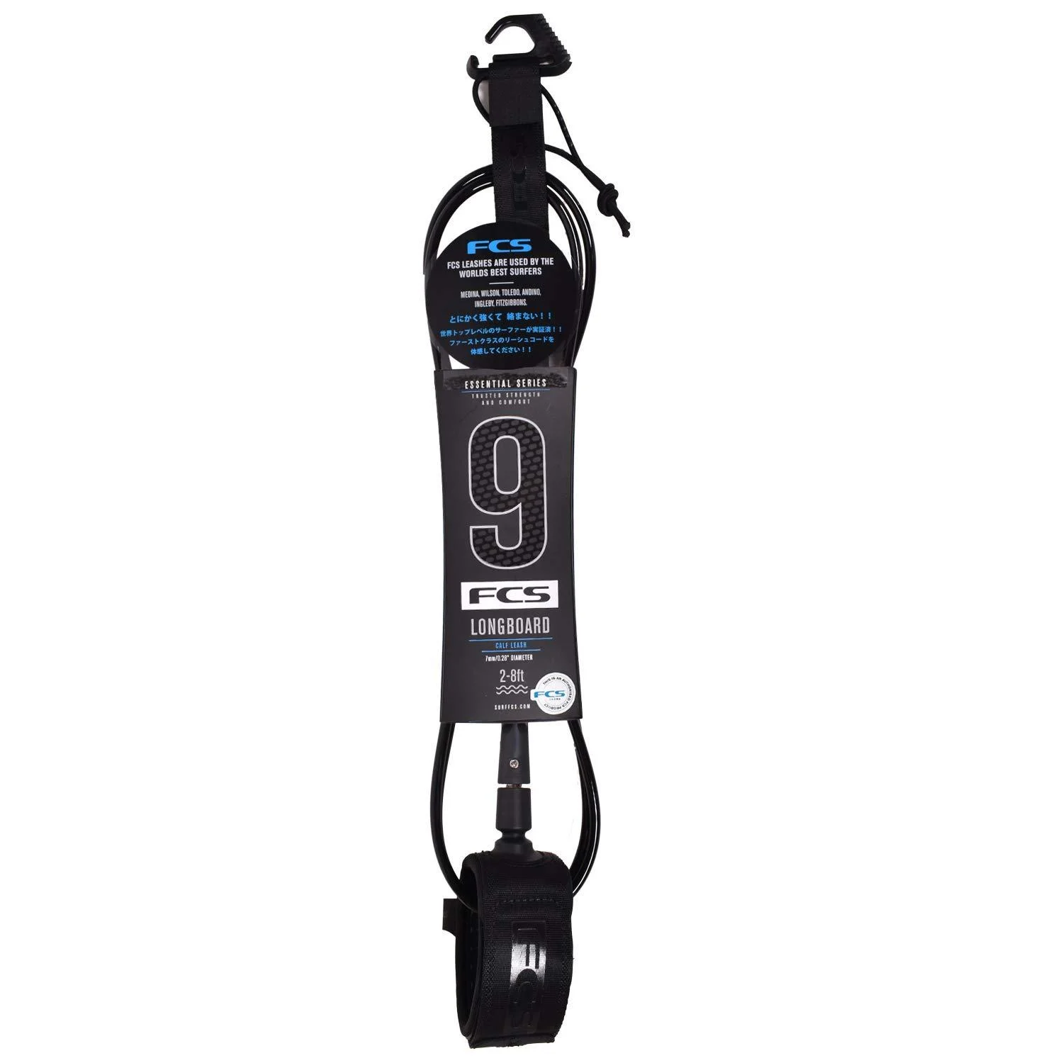 FCS Longboard 9' Calf Leash - Black