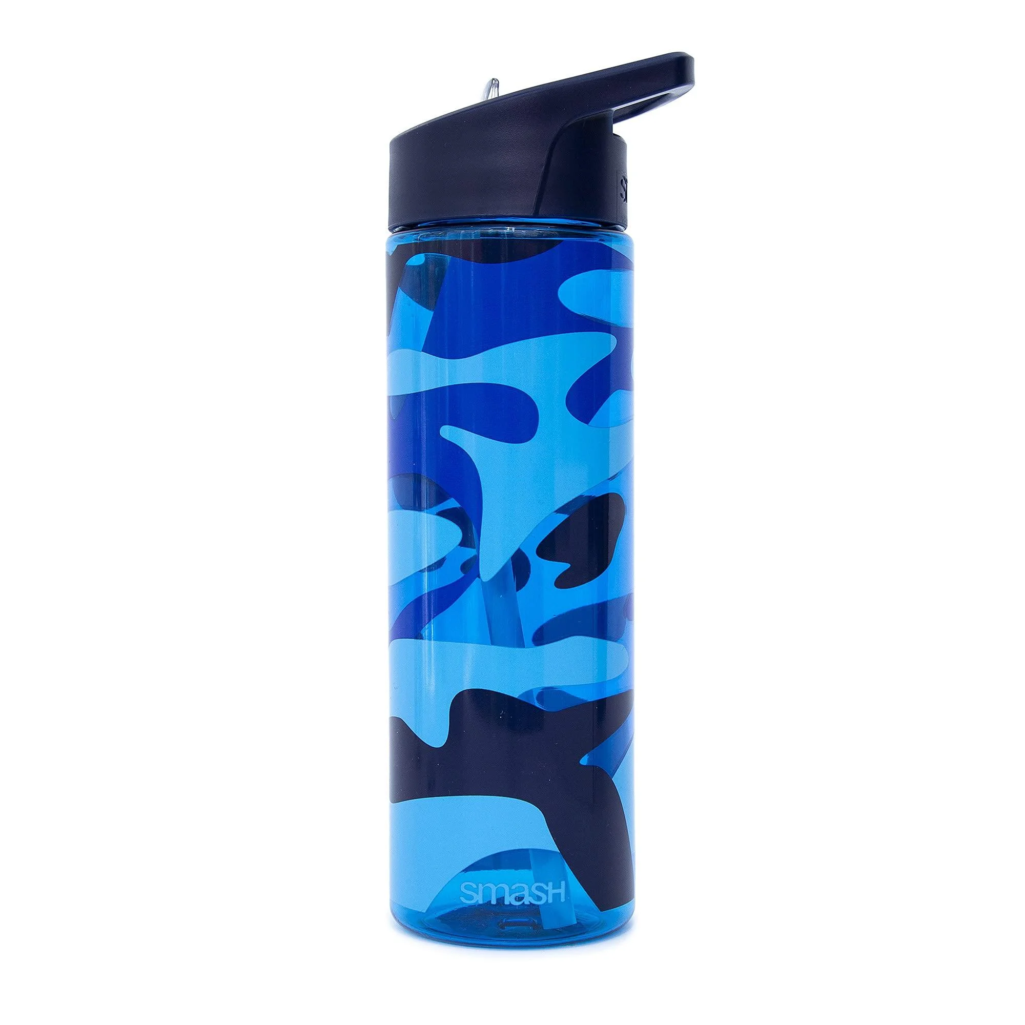 Smash Sipper Water Bottle with Straw 700ml Blue Camo Design One Size Camo Blue