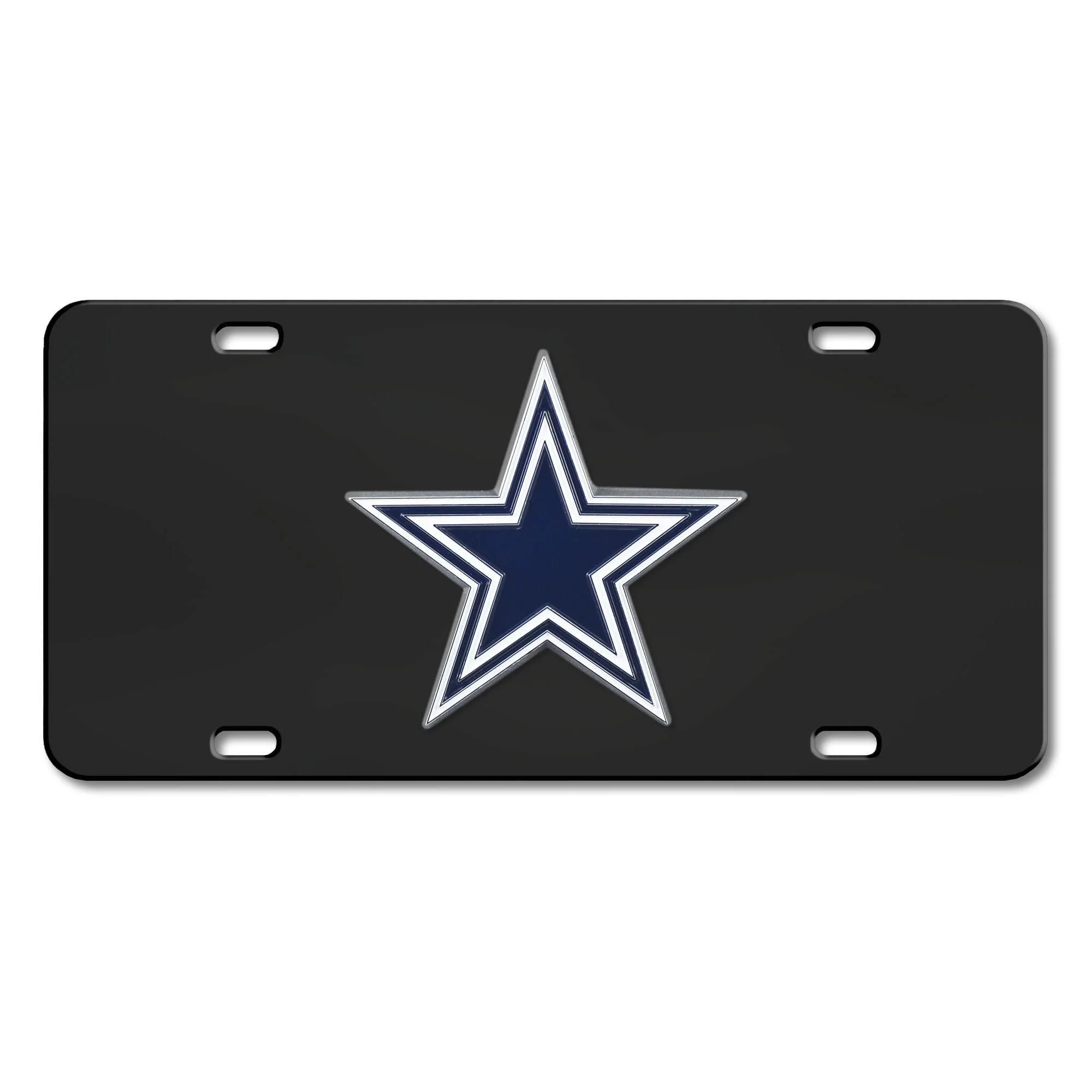 FANMATS 33611 Dallas Cowboys 3D Black License Plate