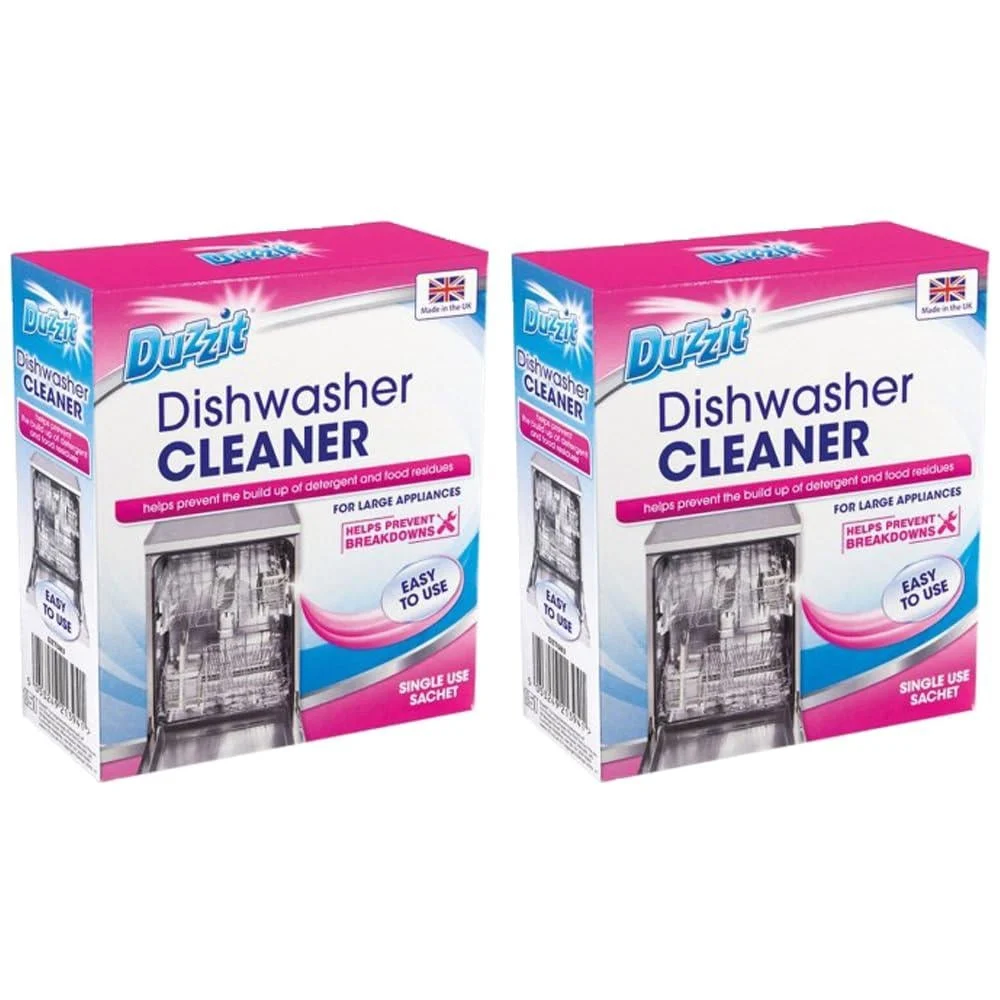 2 x 75g Dishwasher Cleaner Limescale Detergent Cleaning Powder Household Large Appliances - KRISP