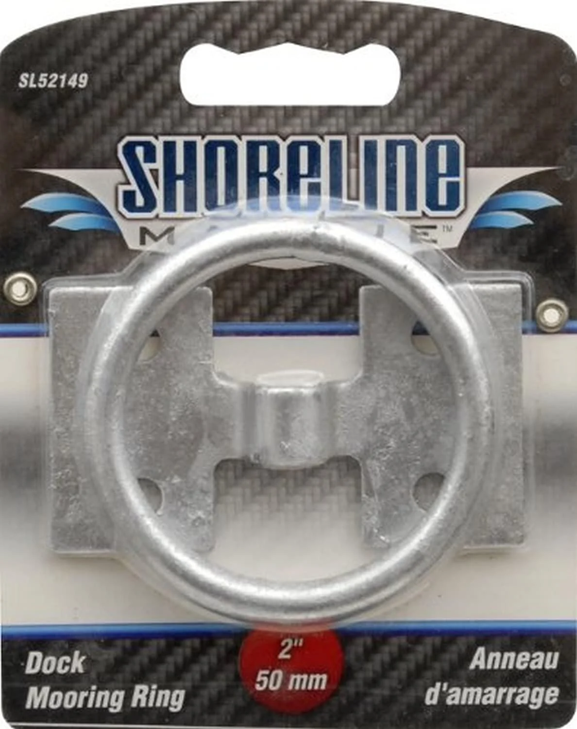 Shoreline Marine Dock Galvanized Mooring Ring, 2-Inch