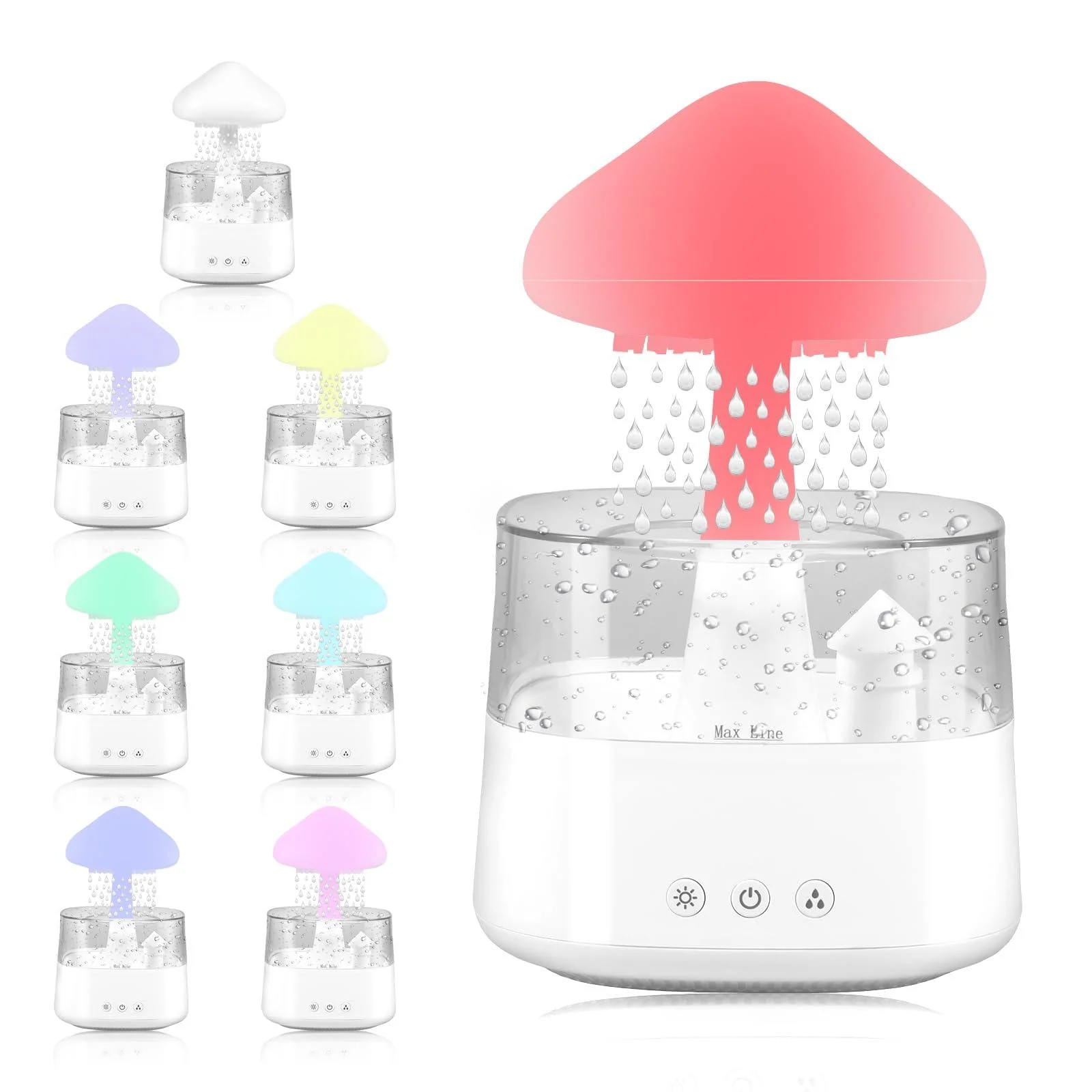 Rain Cloud Humidifier Water Drip Rain Cloud Diffuser with 7 Colors Lights Mushroom Rain Drop Humidifier Aromatherapy Diffuser Waterfall Lamp Night Light for Home Bedroom Office Bedside (D) - KOUISYY