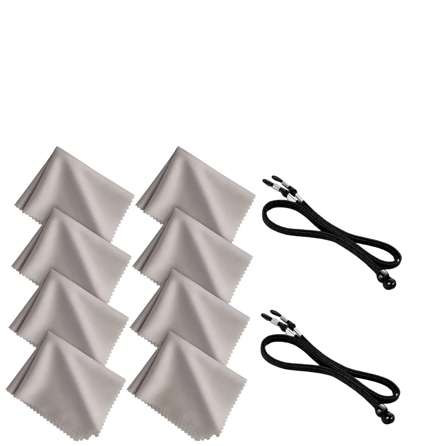 Microfiber Cleaning Cloths (6"x6") 8 Pack | Glasses Cleaning Cloth for Eyeglasses Phone Screens Electronics Camera Lens Cleaner| Includes a Bonus Gift 2 Free Eyeglasses Holder Strap - Peermax