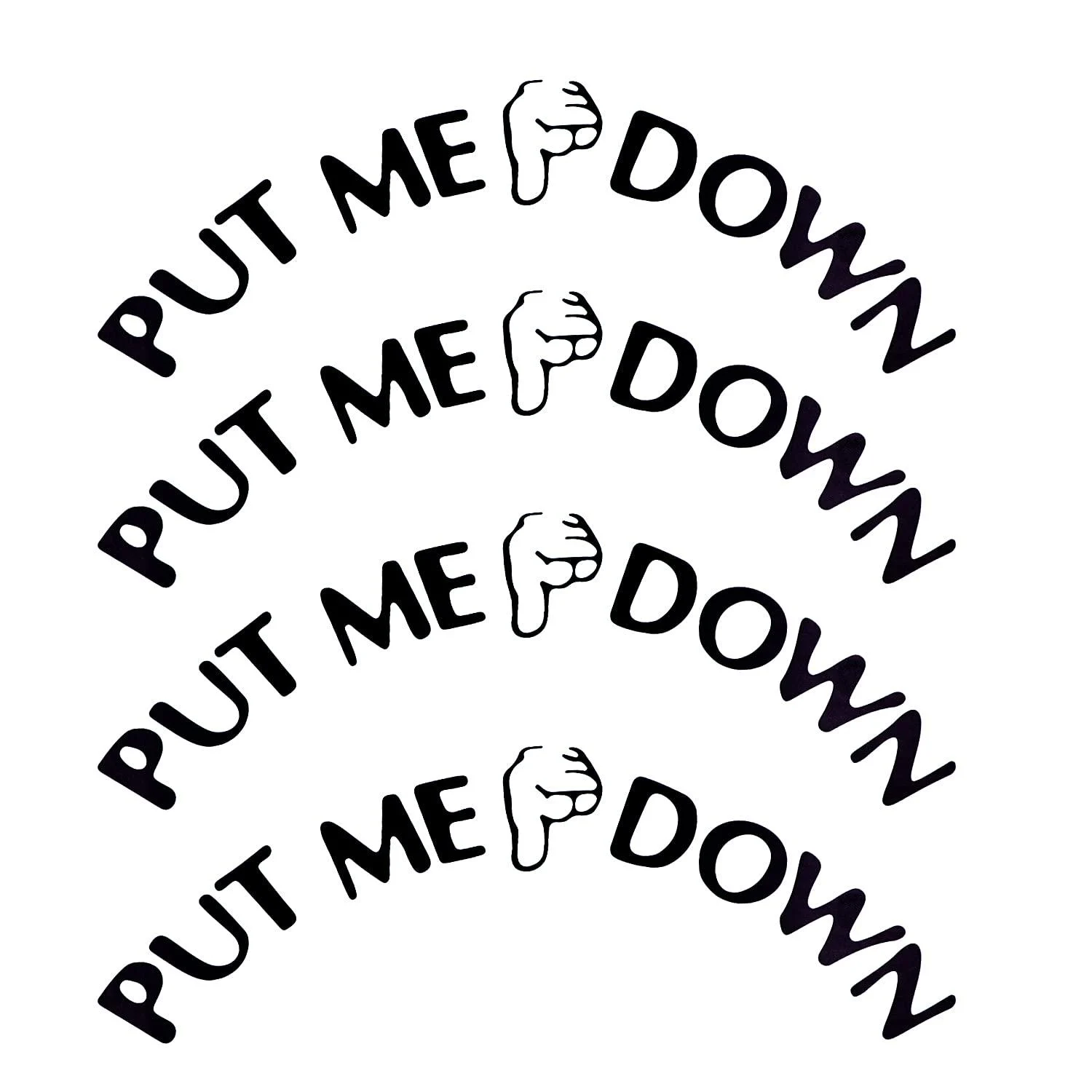 Azure Zone Set of 4 Black Funny Put Me Down Toilet Seat Stickers Decals Sign for Home Bathrooms Decorations 4 Pack Style a