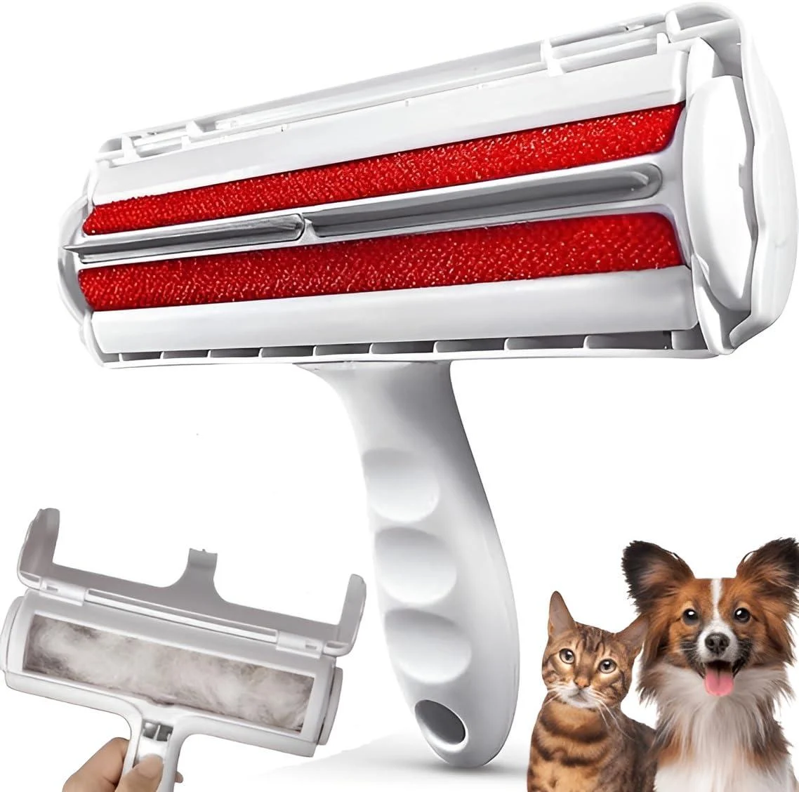 Pet Hair Remover Roller- Quality-mart Reusable Dog and cat Hair Remover for Floors, Sofas, Carpets, Clothes, car Seats, beds- Easy to use and self-Cleaning Roller