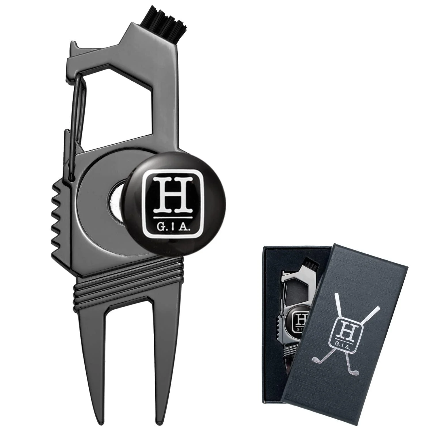 Handy Picks Golf Divot Repair Tool 7 in 1 Multipurpose Golf Tool Lightweight Compact Sturdy Golf Magnetic Divot Tool Gift for Golf Lovers 1 Pack Black