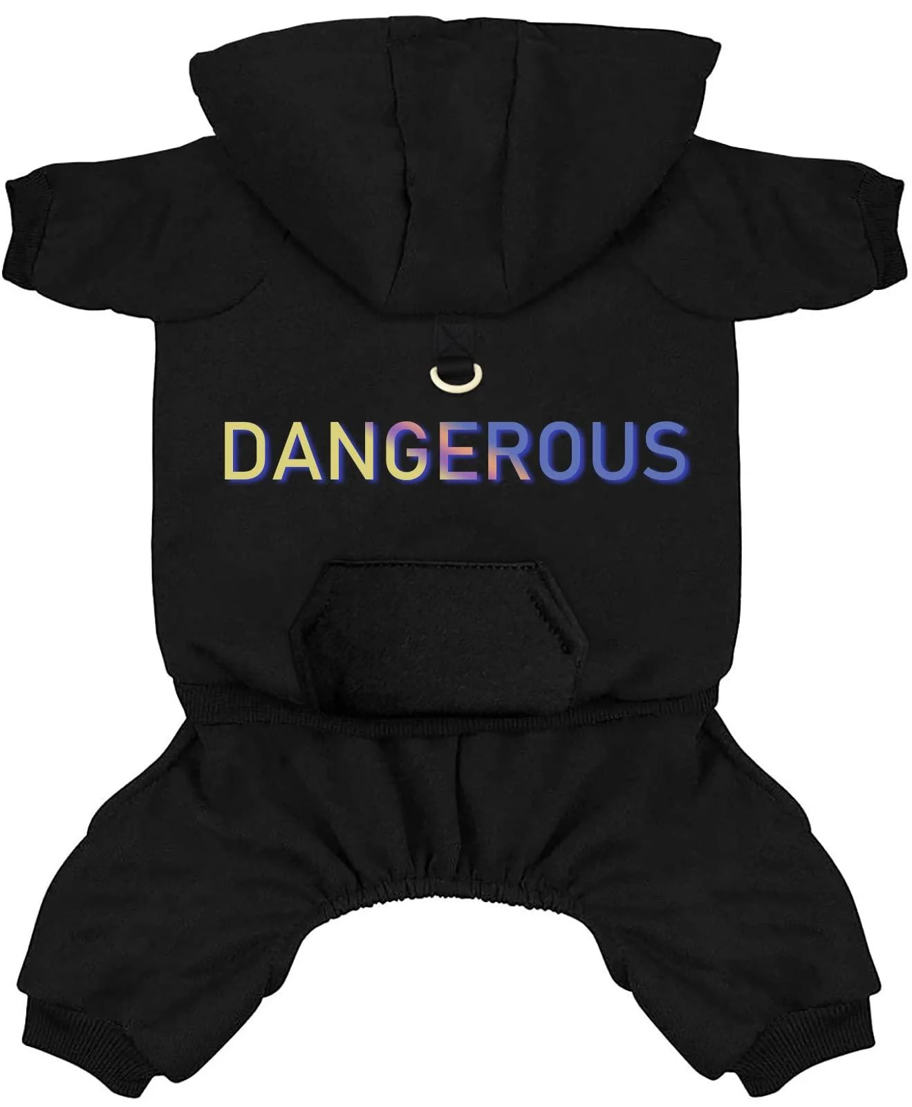 Izefia dog hoodie dog hoodies with pocket clothing 4 legs jumpsuit fleece sweater winter sweatshirt warm cotton dog hoodie for small dog medium big dog cat black s black