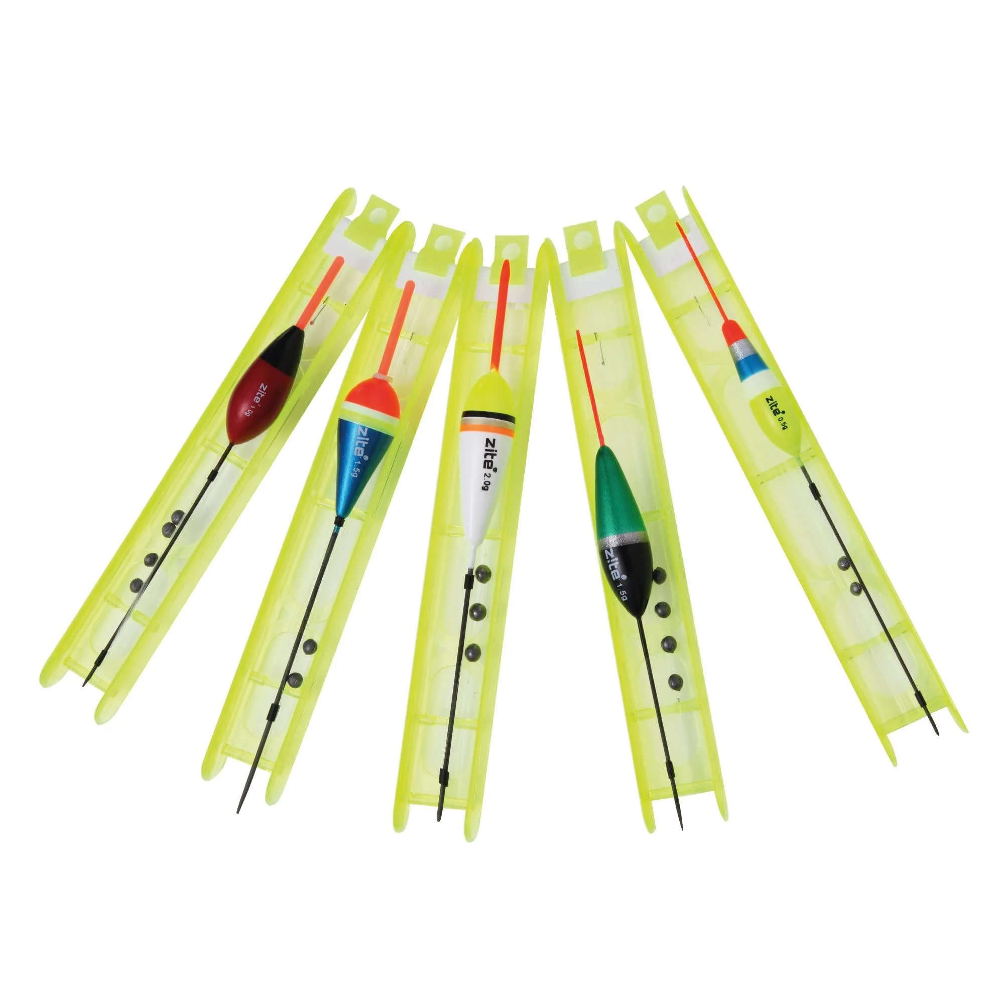 Zite Fishing Ready-to-Use Fishing Rod Set - Ready-to-Use Coarse Fishing Rods - Pre-Leaded Fishing Floats - 5 Piece Float Set 0.5-2g