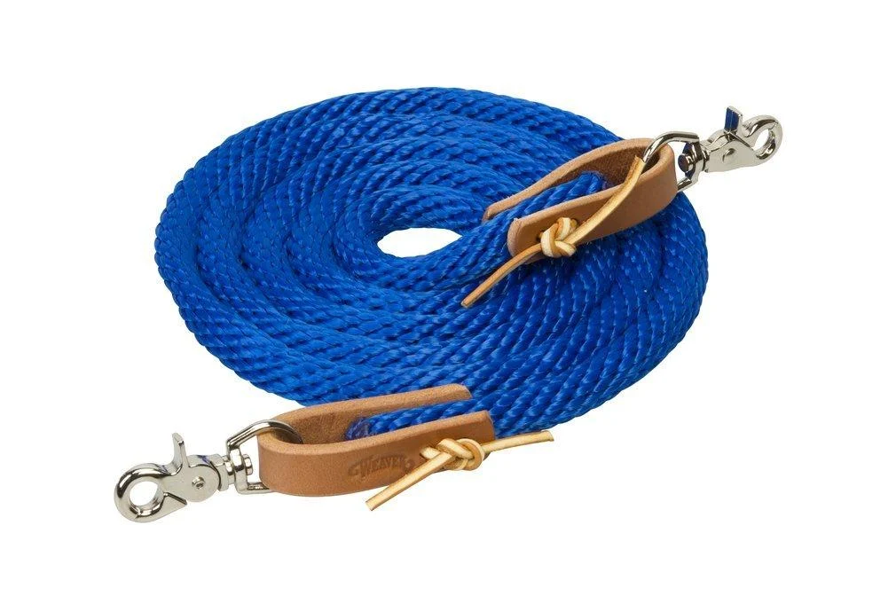 WEAVER Leather Cord Reins 5/8" x 8' Blue