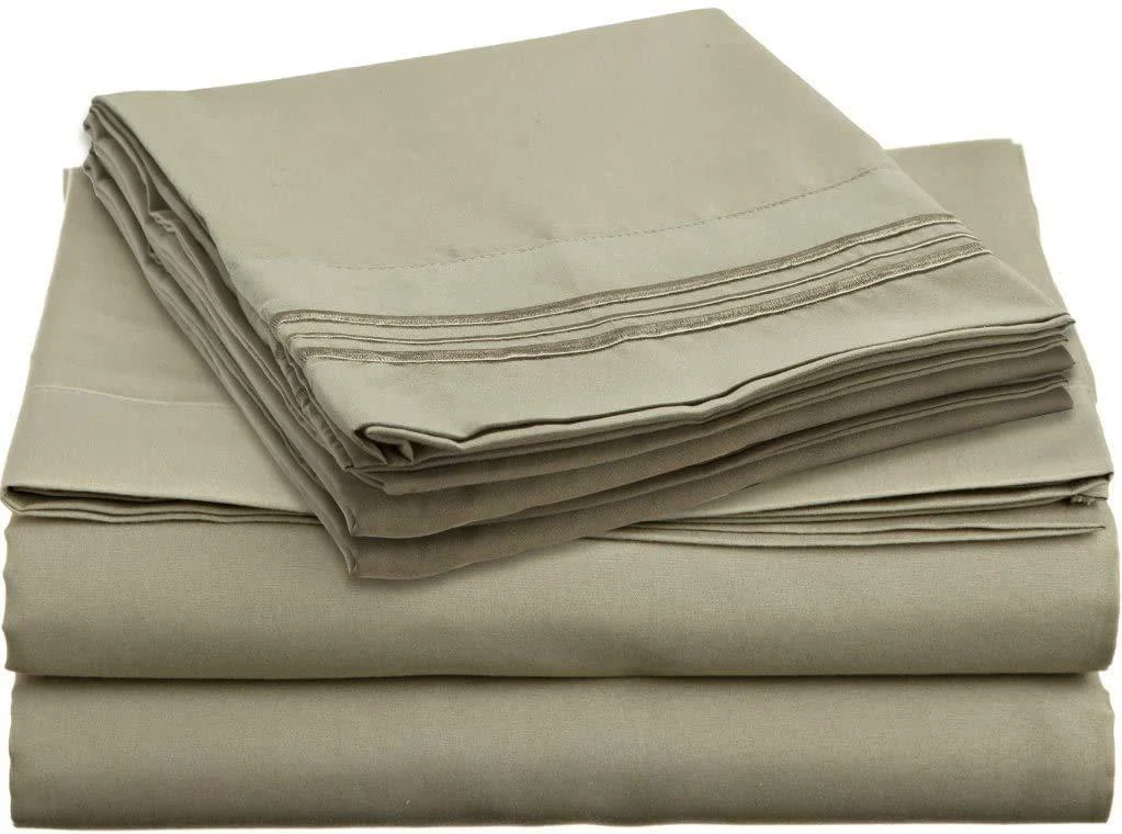 Clara Clark VEND-US-CC-MSilk2-K-SGE Bed Sheet Set King Sage Green