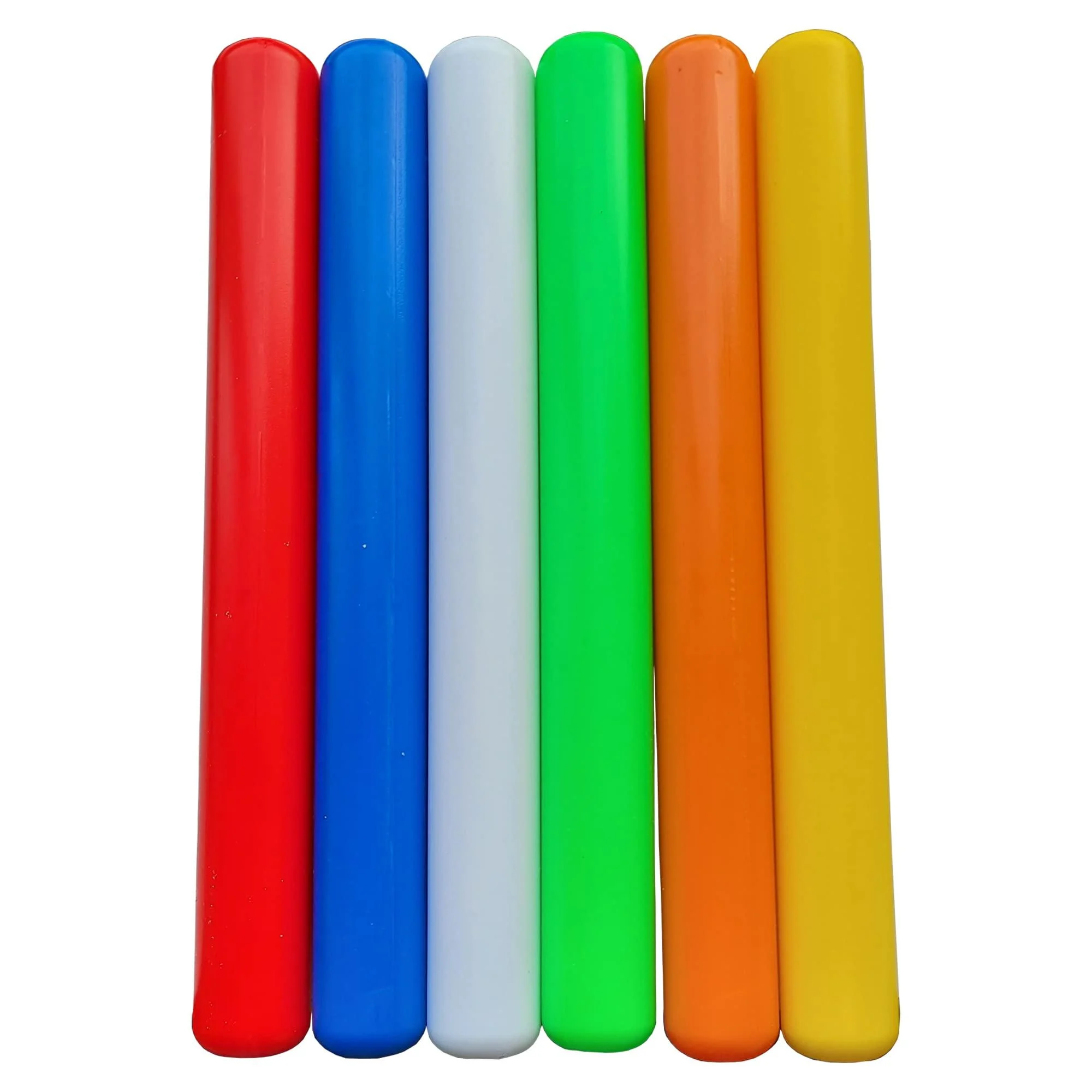 PRISP Set of 6 Relay Batons - Hollow Colored Sticks for Track and Field