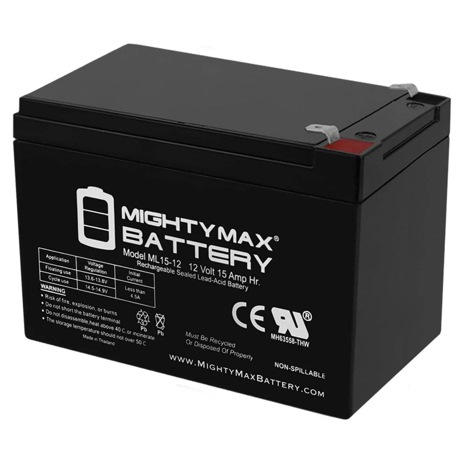 Mighty Max Battery 12V 15AH F2 Replacement Battery Compatible with SigmasTek SP12-15