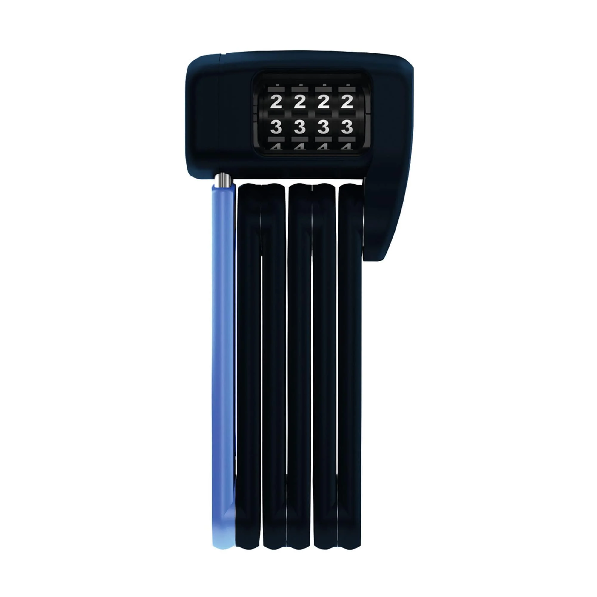 Abus folding lock Bordo Lite 6055c - with a number code - Extra -light number lock made of special steel - Abus -security level 7 - 60 cm - black/blue 60 cm black/blue single