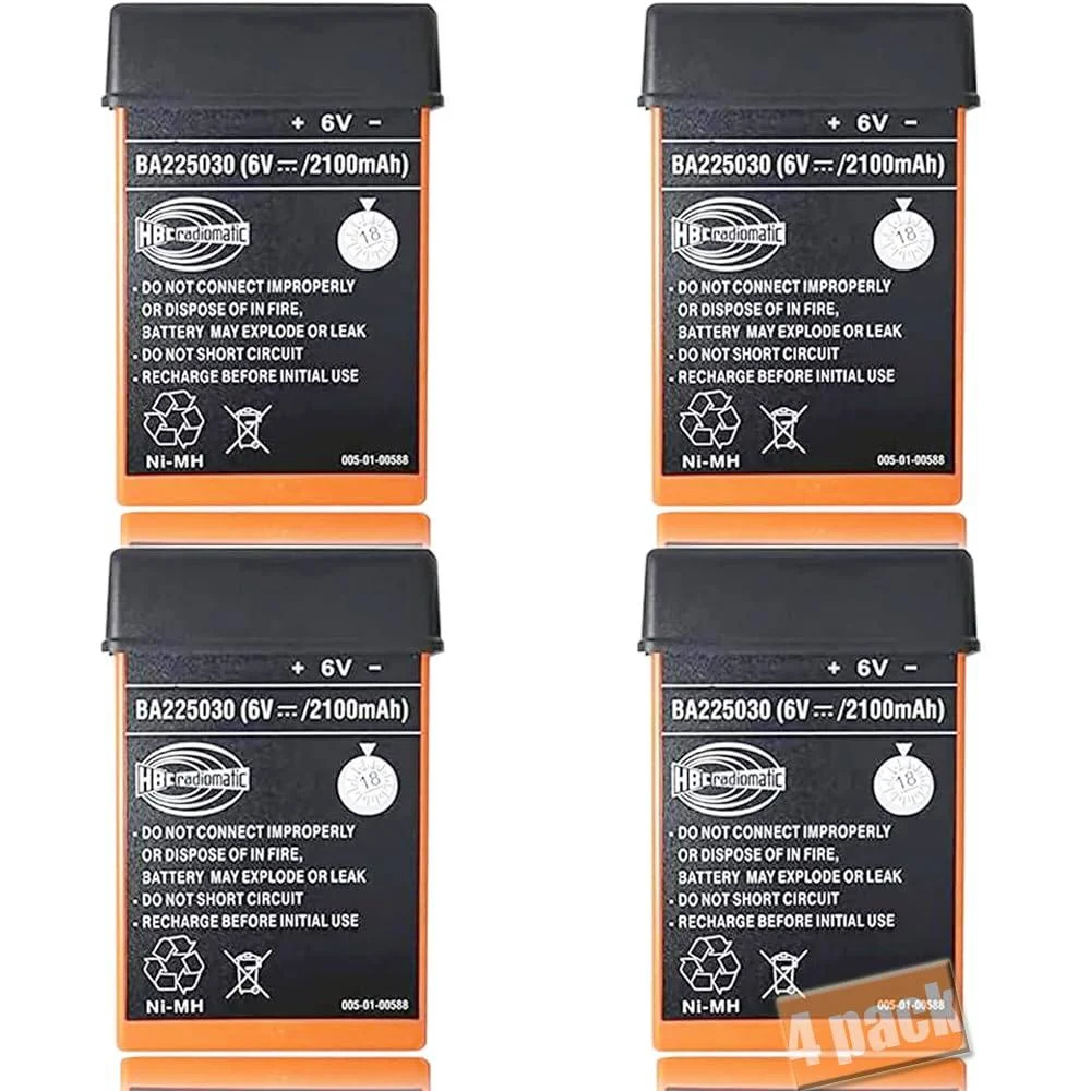 4 Pack 6V 2100mAh Ni-Mh BA225030 Rechargeable Battery for HBC Radiomatic for HBC Crane Remote Control Pump Truck Battery