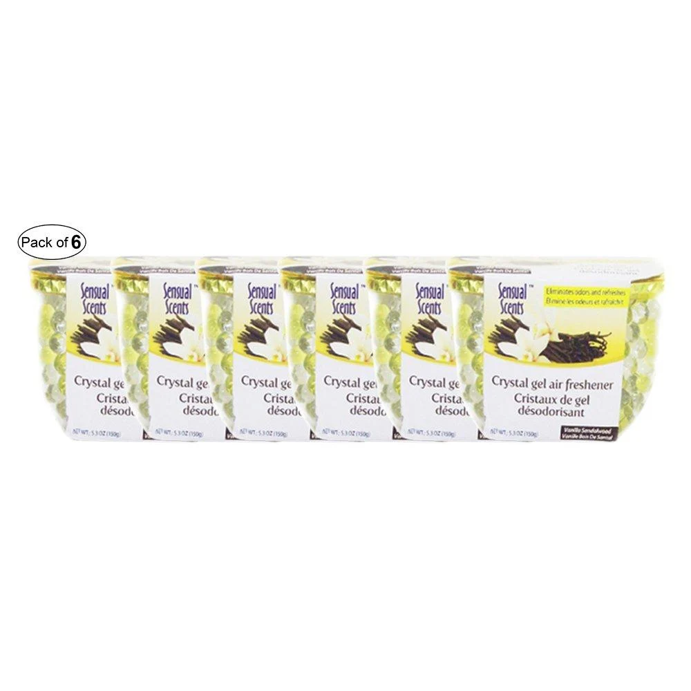 Sensual Scents Crystal Gel Air Freshener- Vanilla Sandalwood (150g) (Pack of 6)