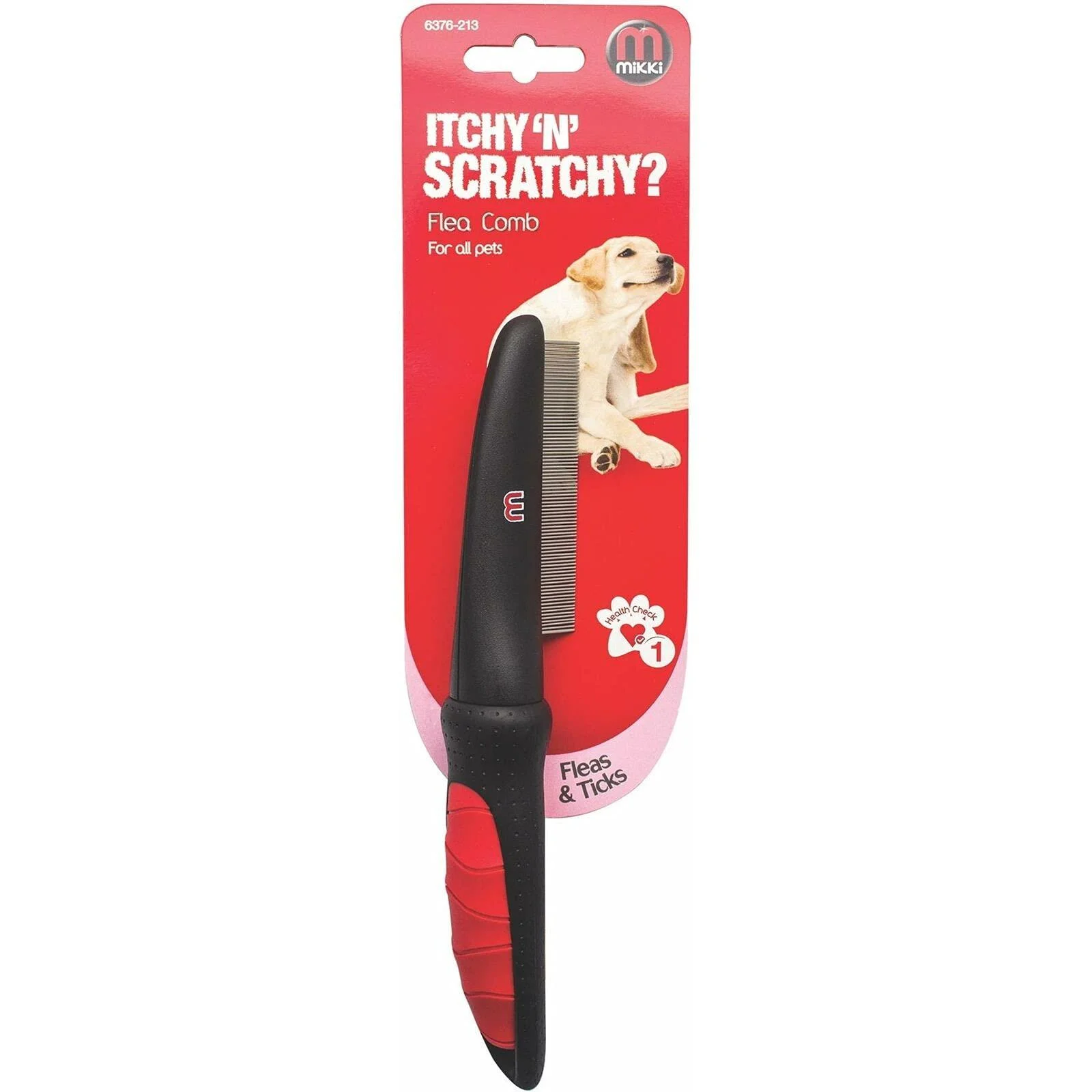 Mikki Dog Cat Deluxe Flea Comb - Flea Remover for Medium to Large Sized Pet - Dust Lice Comb Brush