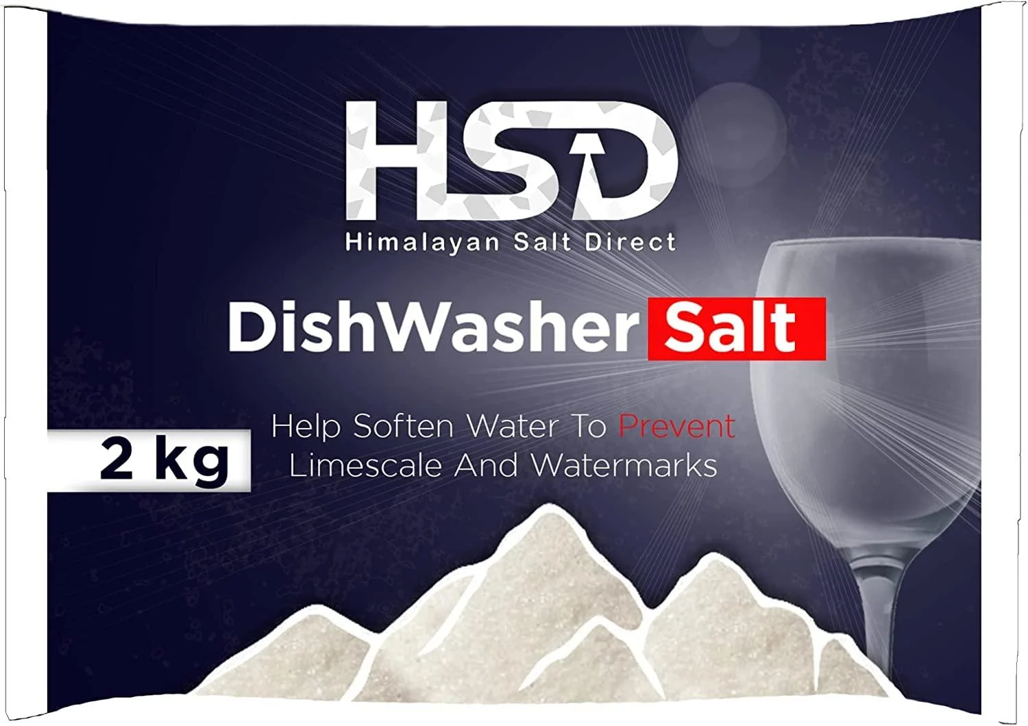 pack of 6 Dishwasher Salt Bag 2Kg - HSD Himalayan Salt Direct