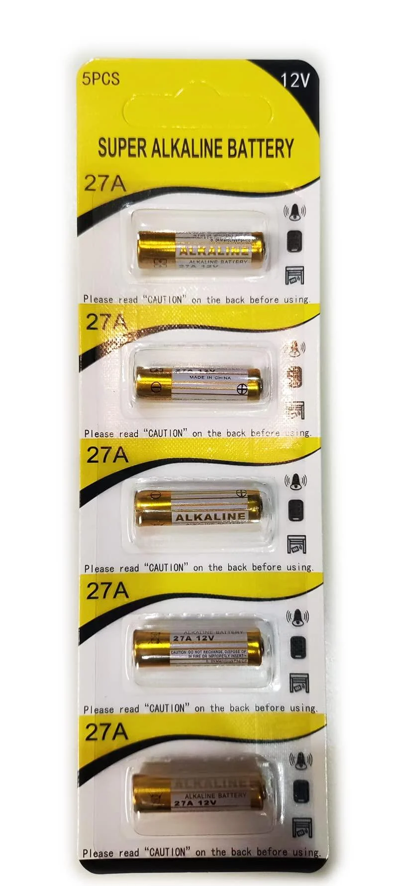 5Pcs Per Pack 27A L828 LR27 A27 V27GA GP27A MN27 Battery 12V Super Alkaline Batteries - HnF shop