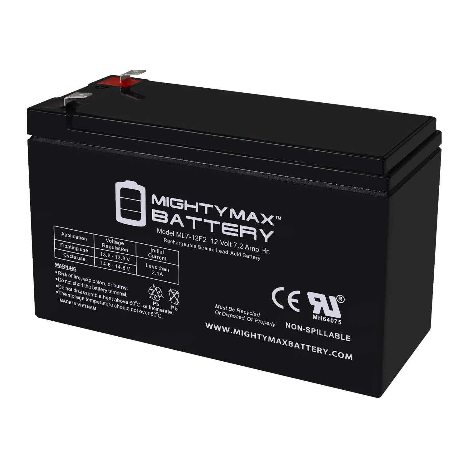 Mighty Max Battery 12V 7Ah F2 Replacement Battery for Piranha Fish Finder