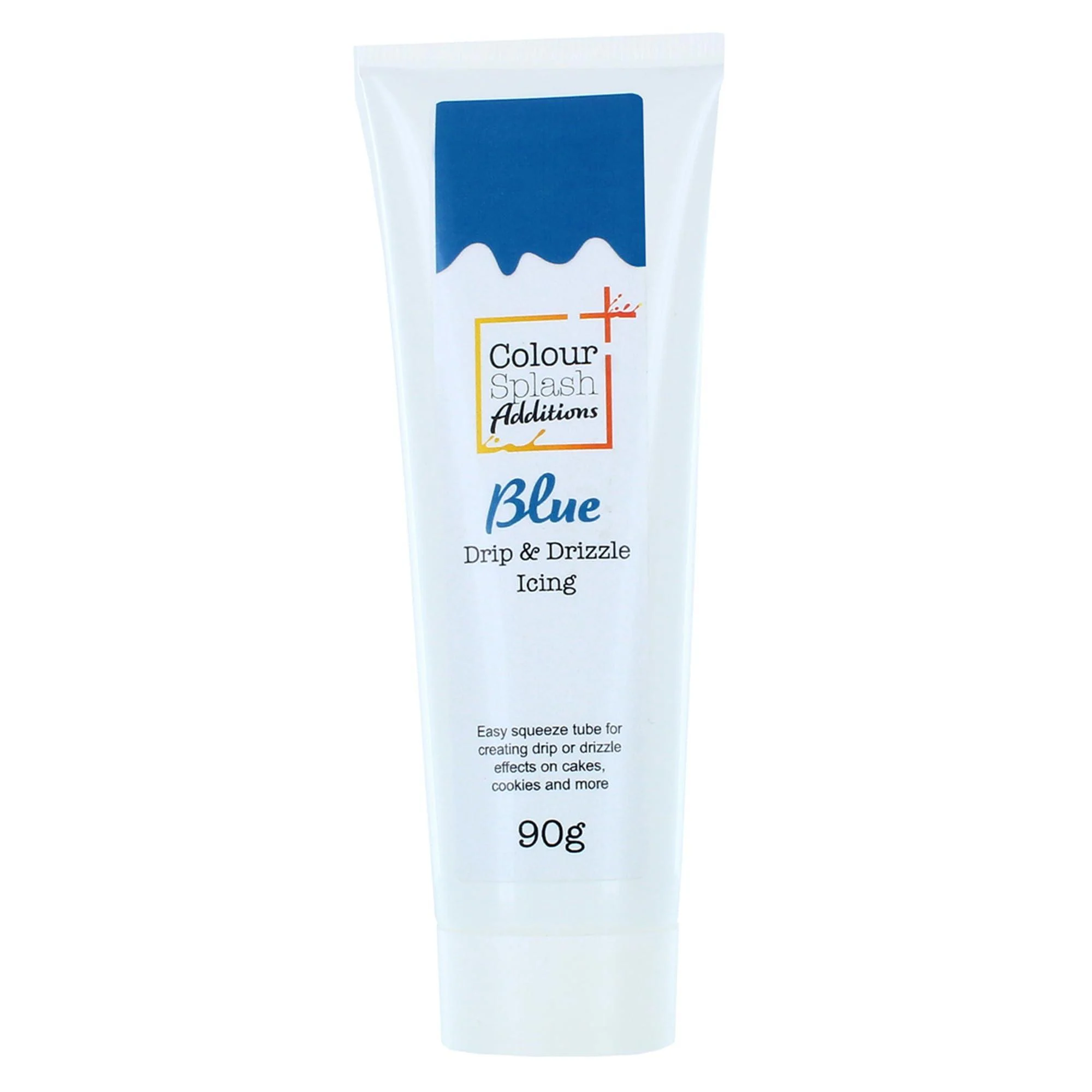 Colour Splash Drip & Drizzle | Blue | Cake Drip Icing For Decorating Celebration Cakes Cupcakes And Cookies Easy Squeeze Tube - 90g