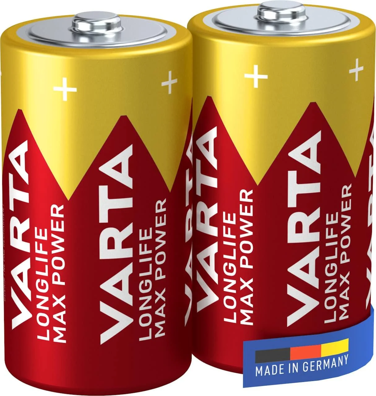 VARTA Longlife Max Power C Baby LR14 (2-Pack) Alkaline Batteries Made in Germany Ideal for Toys and Everyday Devices 2 Units Size C Single