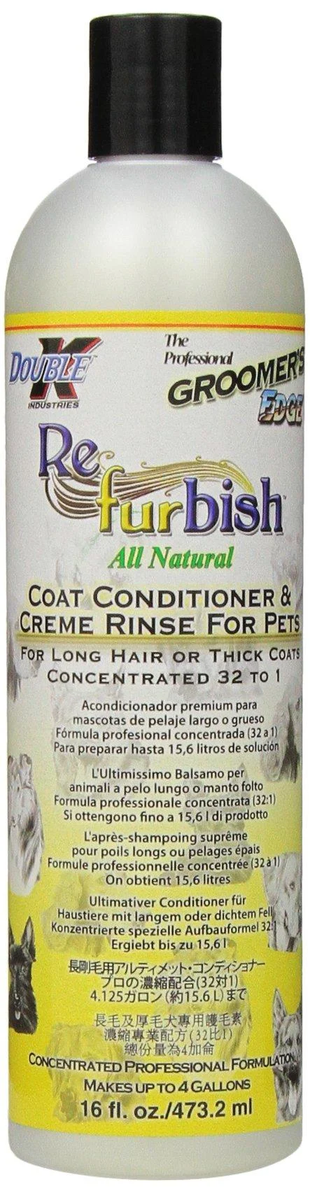 Groomer's Edge Re-Fur-Bish Pet Conditioner, 16-Ounce