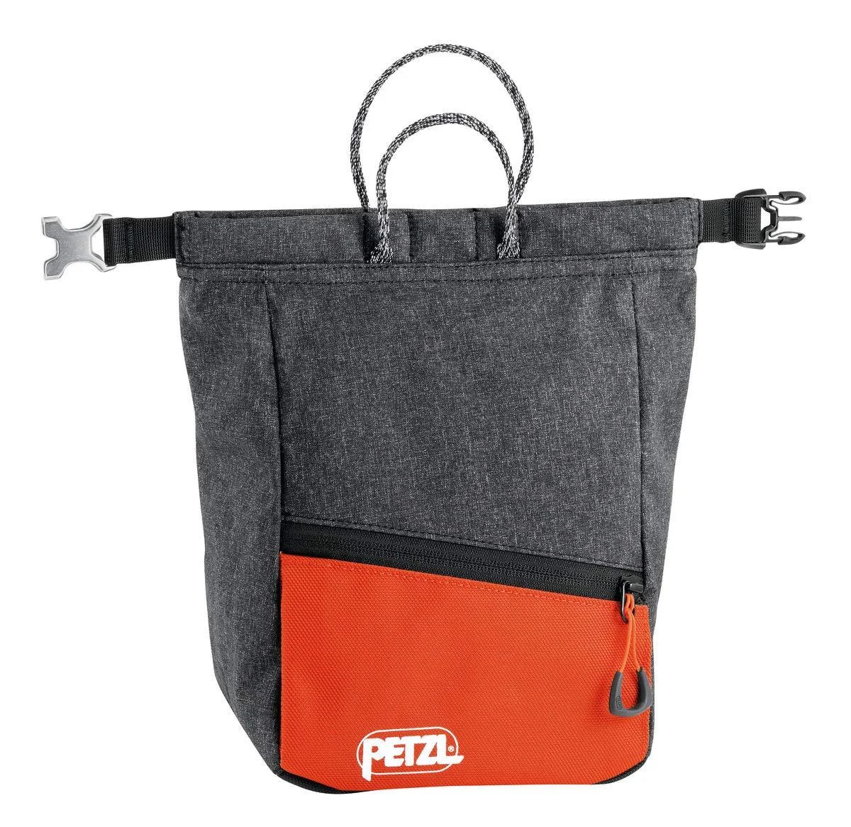 Petzl SAKAB Chalk Bag - Large, Roll-Top Bouldering Chalk Bucket Grey