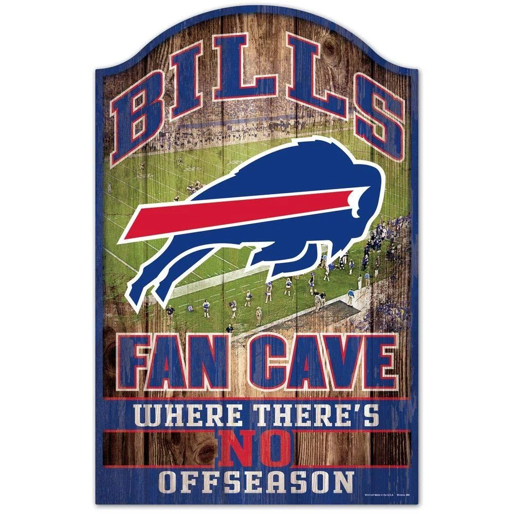 WinCraft NFL Buffalo Bills Wooden Sign 11" x 17" Black 05388011