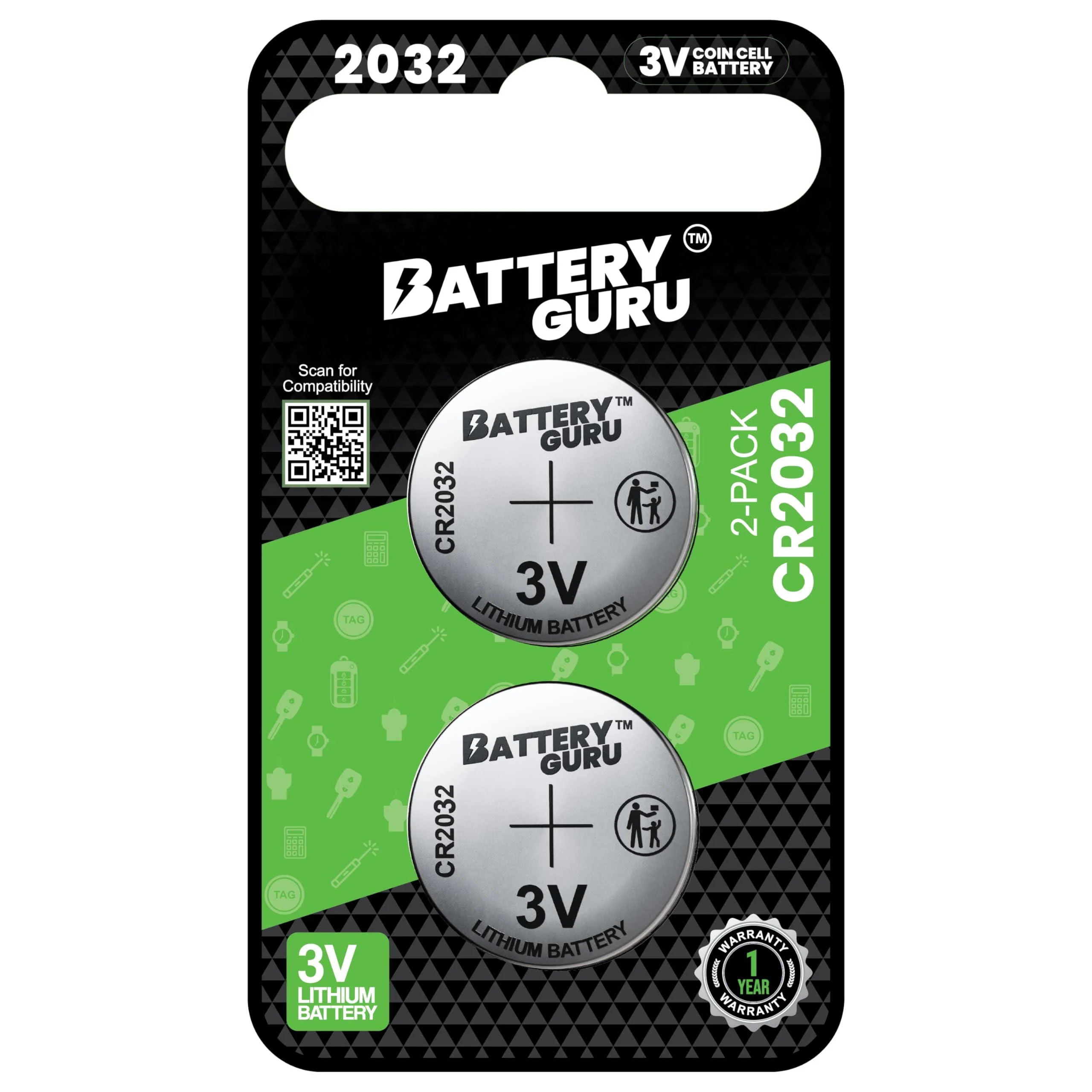 Car Key Battery for Honda Ridgeline (2017-2024 Ridgeline Smart Keyless Remote Battery CR2032 3V Pack of 2